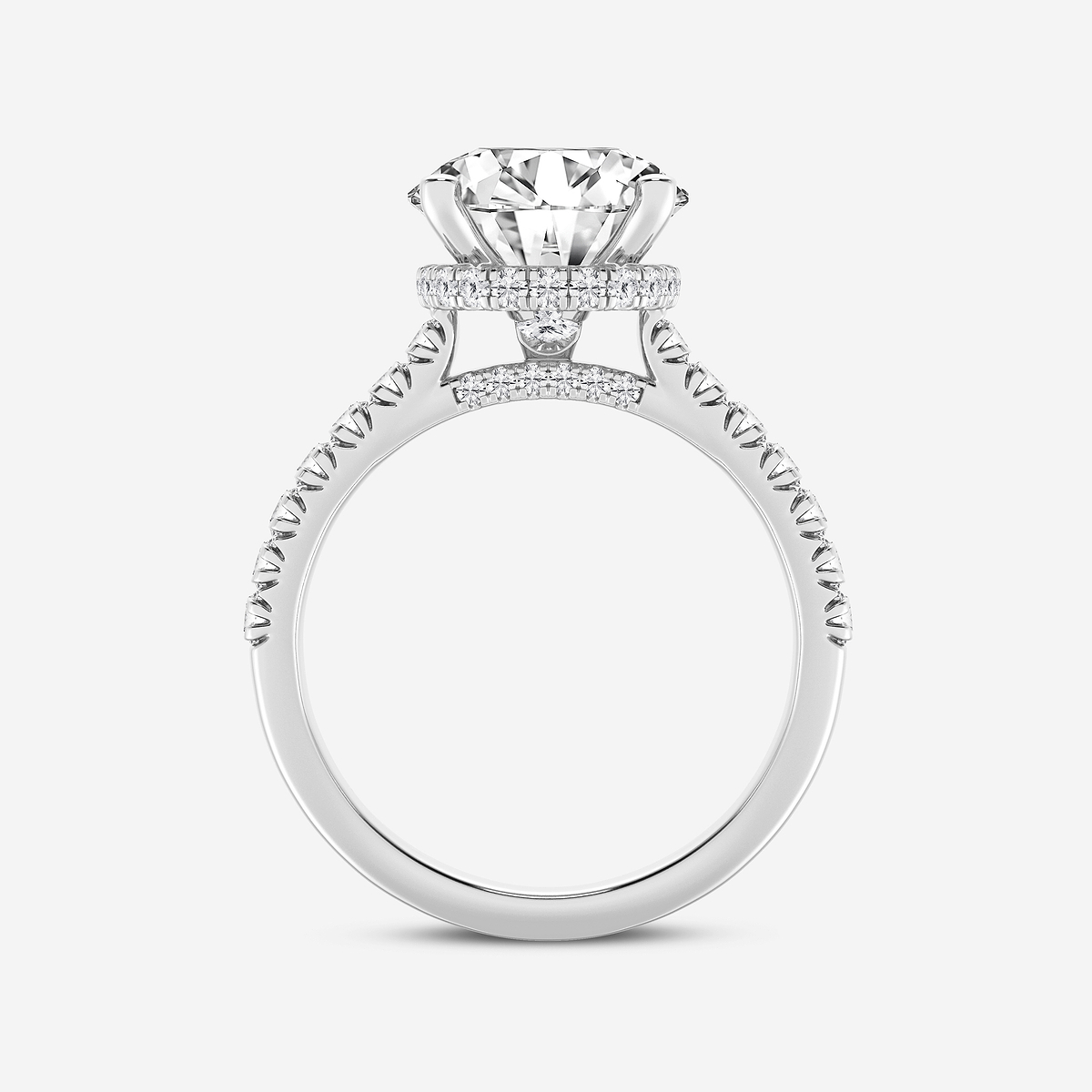 Additional Image 1 for  3 1/2 ctw Round Lab Grown Diamond Hidden Halo Engagement Ring