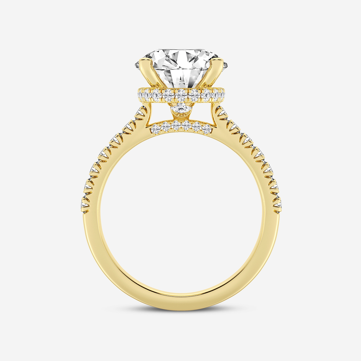 Additional Image 1 for  3 1/2 ctw Round Lab Grown Diamond Hidden Halo Engagement Ring