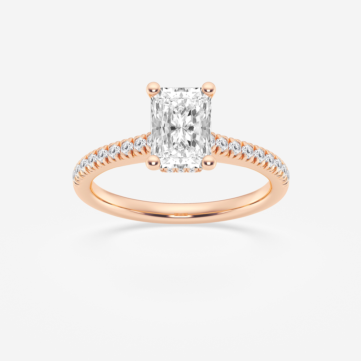 1 1/3 ctw Radiant Lab Grown Diamond Hidden Halo Engagement Ring