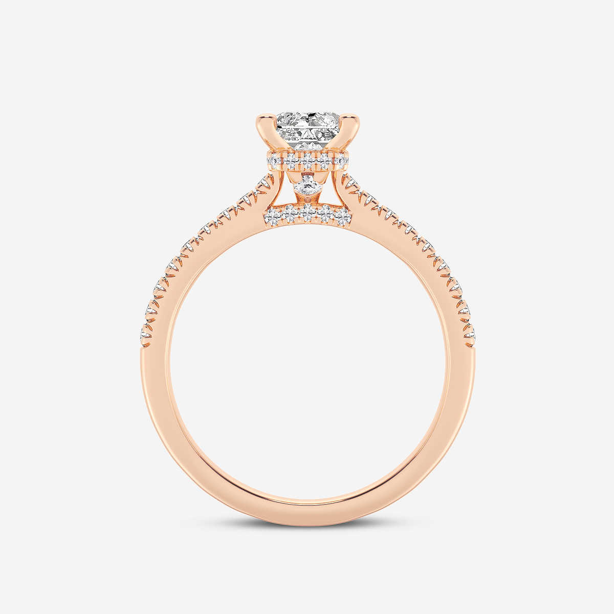 Additional Image 1 for  1 1/3 ctw Radiant Lab Grown Diamond Hidden Halo Engagement Ring