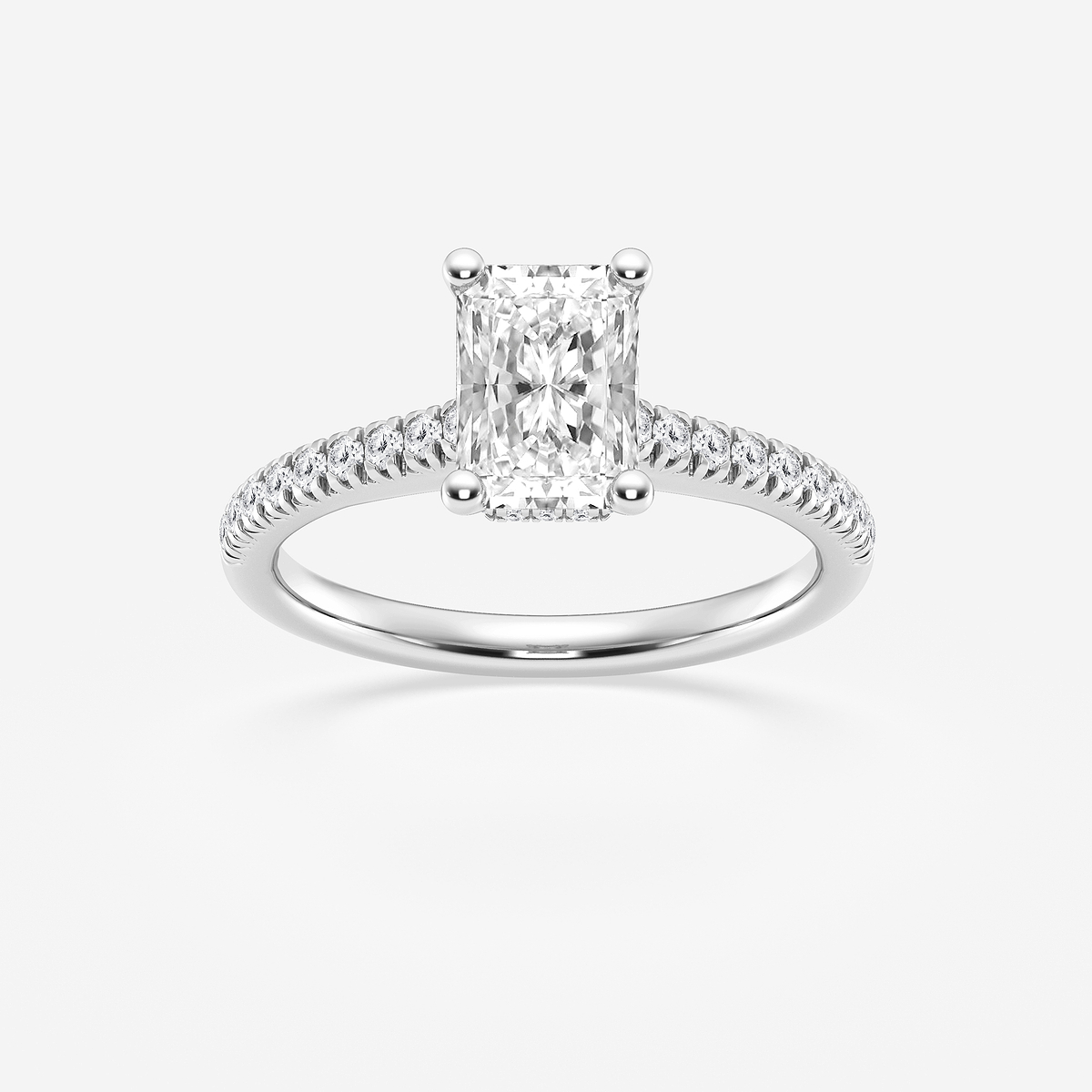 1 1/3 ctw Radiant Lab Grown Diamond Hidden Halo Engagement Ring