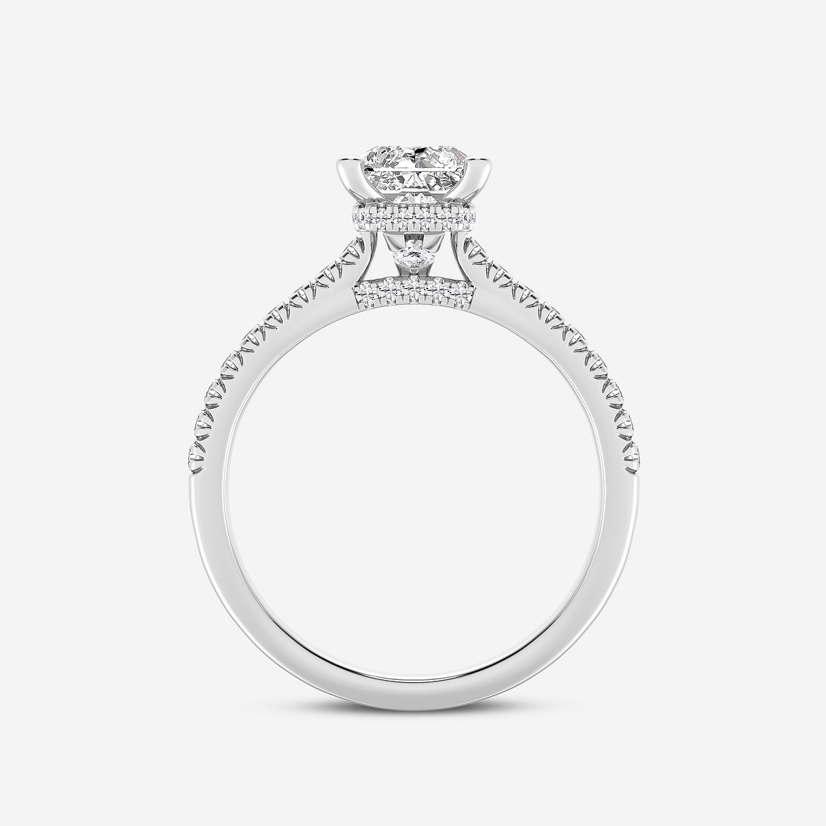 Additional Image 1 for  1 1/3 ctw Radiant Lab Grown Diamond Hidden Halo Engagement Ring