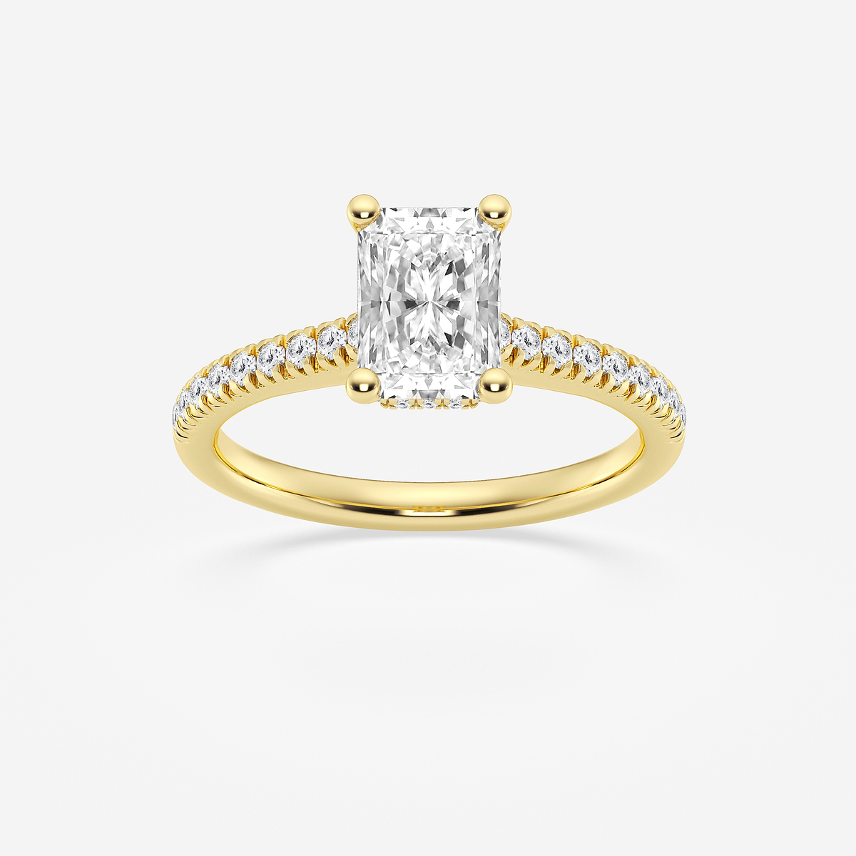 1 1/3 ctw Radiant Lab Grown Diamond Hidden Halo Engagement Ring