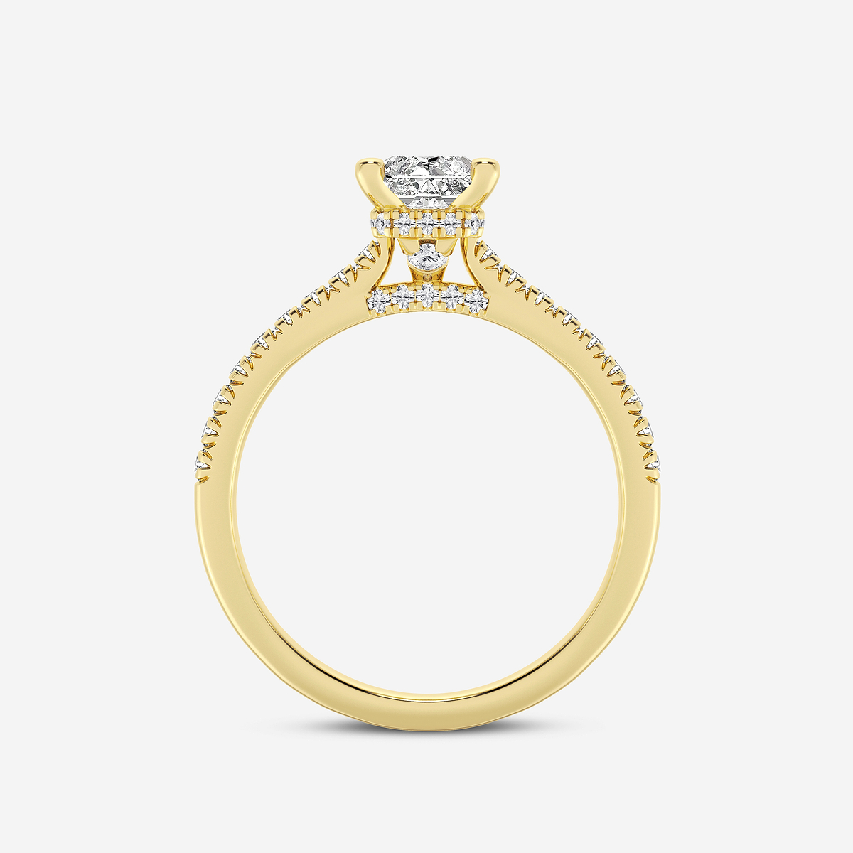 Additional Image 1 for  1 1/3 ctw Radiant Lab Grown Diamond Hidden Halo Engagement Ring