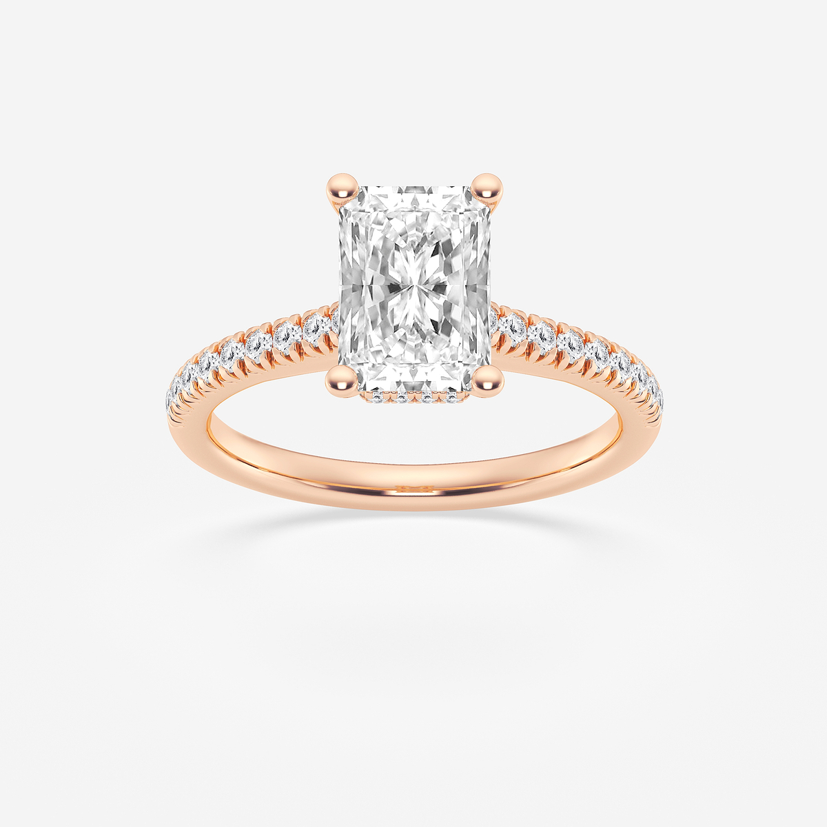 1 7/8 ctw Radiant Lab Grown Diamond Hidden Halo Engagement Ring