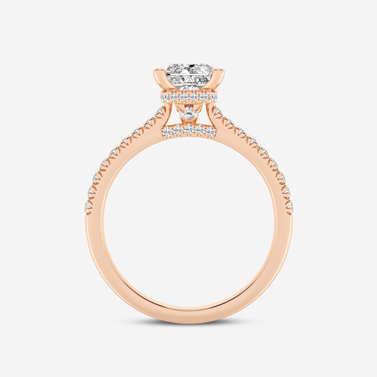 Additional Image 1 for  1 7/8 ctw Radiant Lab Grown Diamond Hidden Halo Engagement Ring