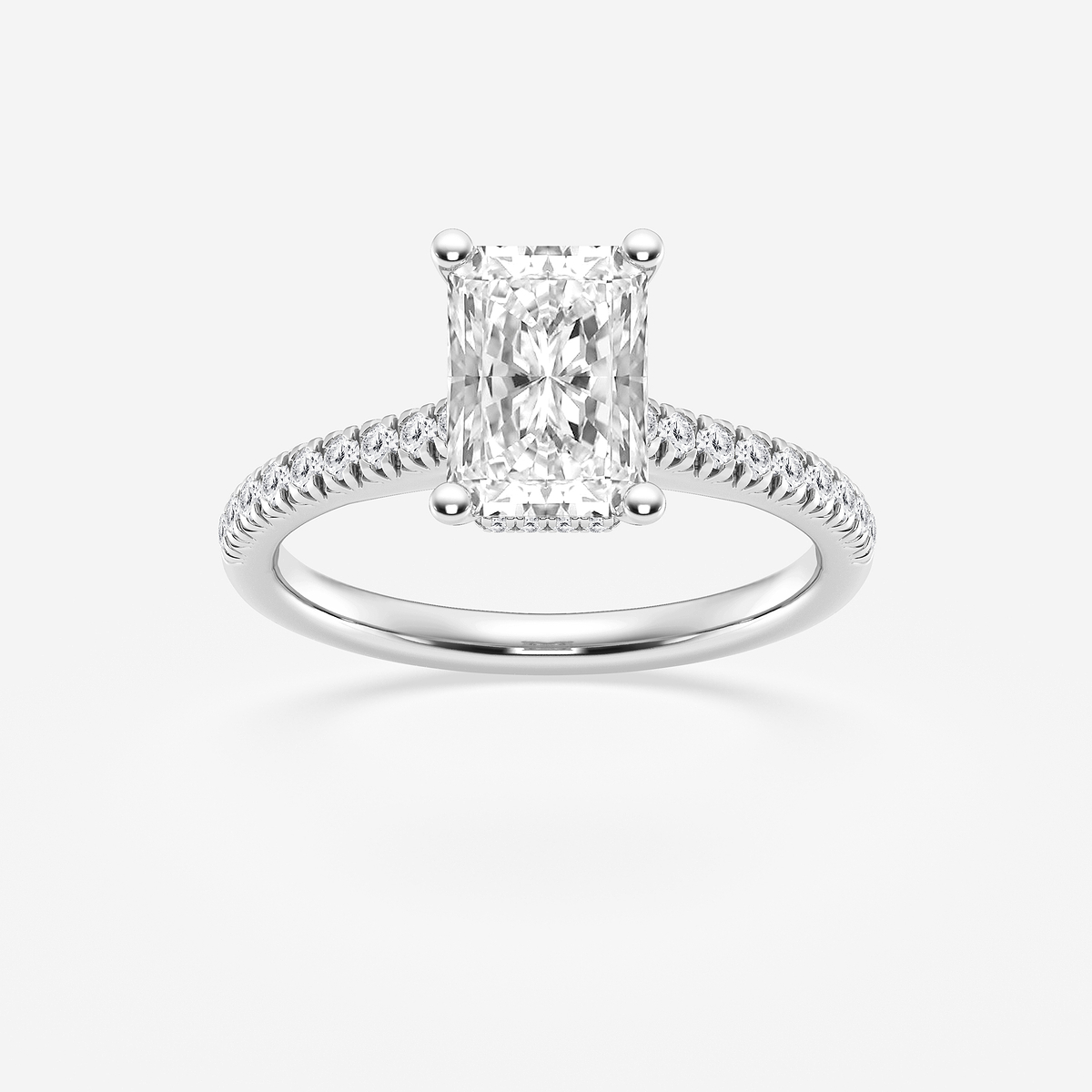 1 7/8 ctw Radiant Lab Grown Diamond Hidden Halo Engagement Ring
