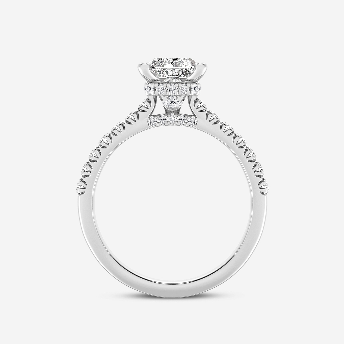 Additional Image 1 for  1 7/8 ctw Radiant Lab Grown Diamond Hidden Halo Engagement Ring