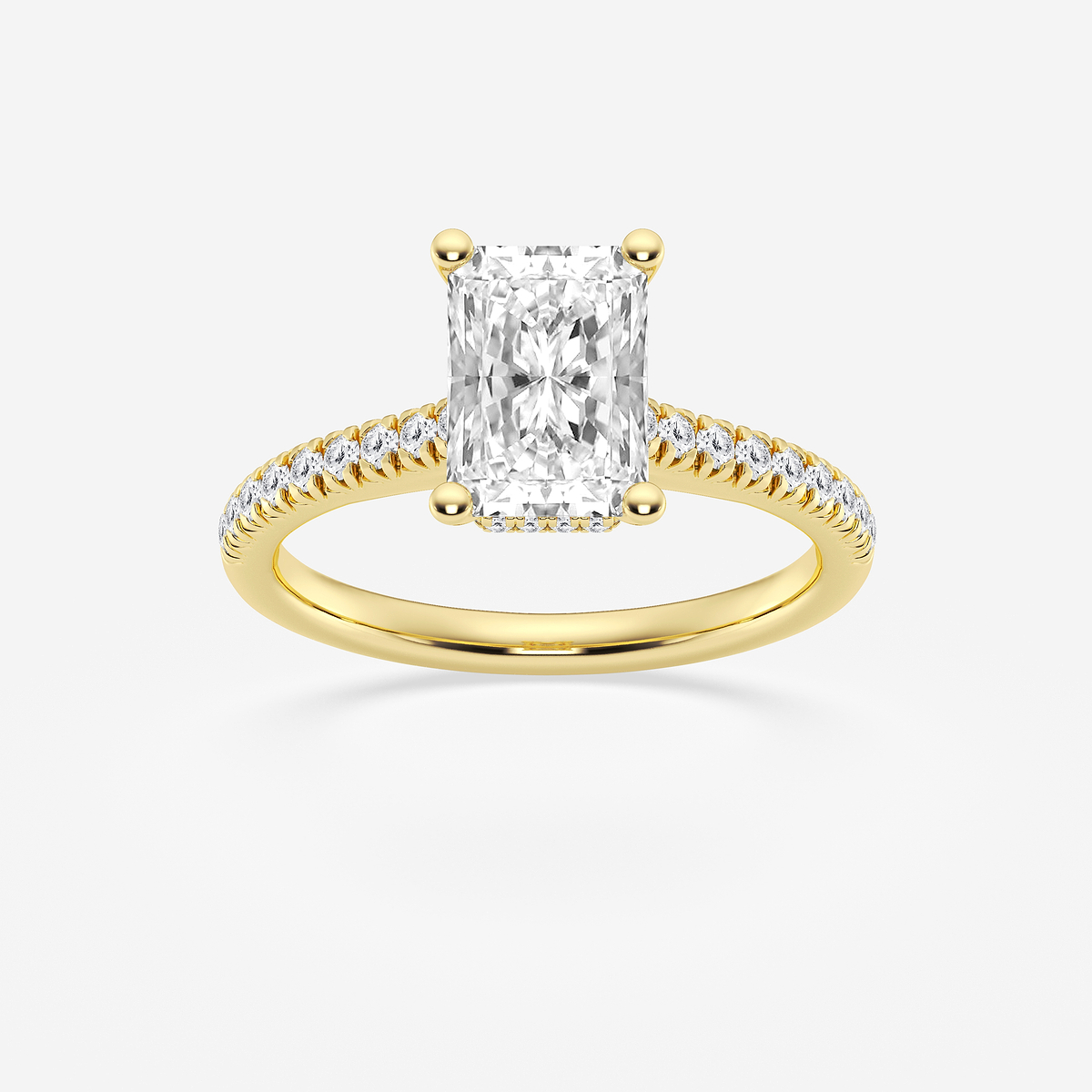 1 7/8 ctw Radiant Lab Grown Diamond Hidden Halo Engagement Ring