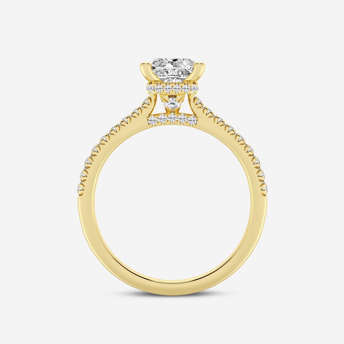 Additional Image 1 for  1 7/8 ctw Radiant Lab Grown Diamond Hidden Halo Engagement Ring