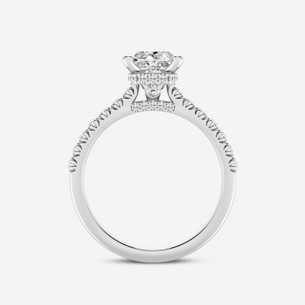 Additional Image 1 for  2 1/2 ctw Radiant Lab Grown Diamond Hidden Halo Engagement Ring