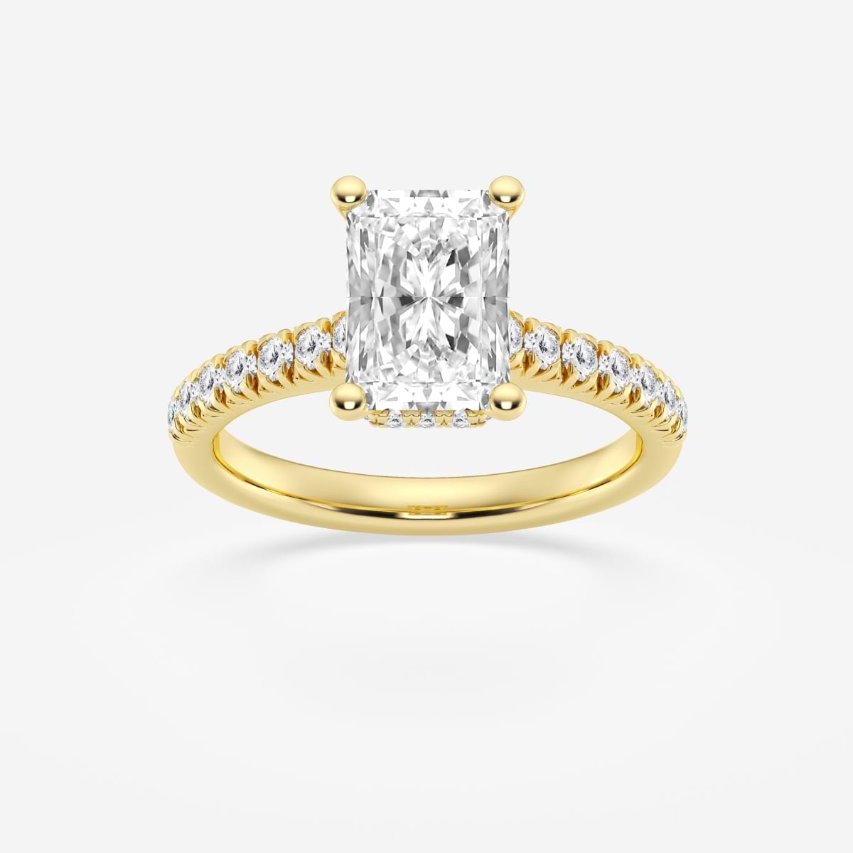 2 1/2 ctw Radiant Lab Grown Diamond Hidden Halo Engagement Ring