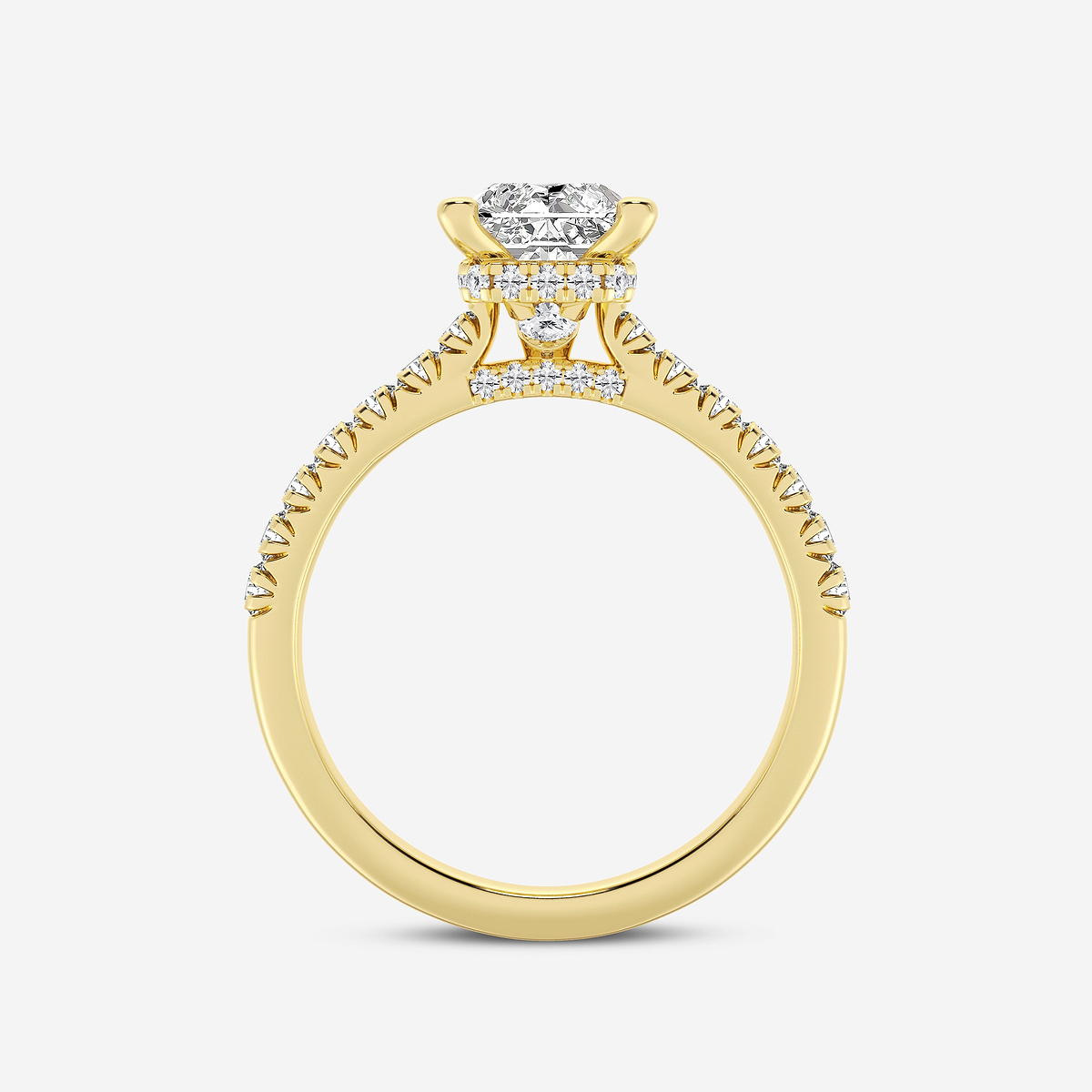 Additional Image 1 for  2 1/2 ctw Radiant Lab Grown Diamond Hidden Halo Engagement Ring
