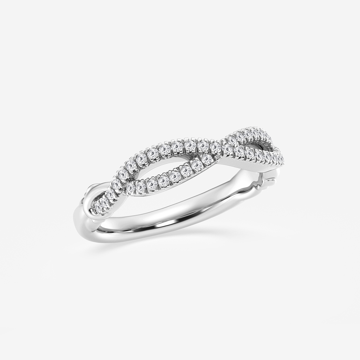 Additional Image 1 for  1/5 ctw Round Lab Grown Diamond Swirl Wedding Band