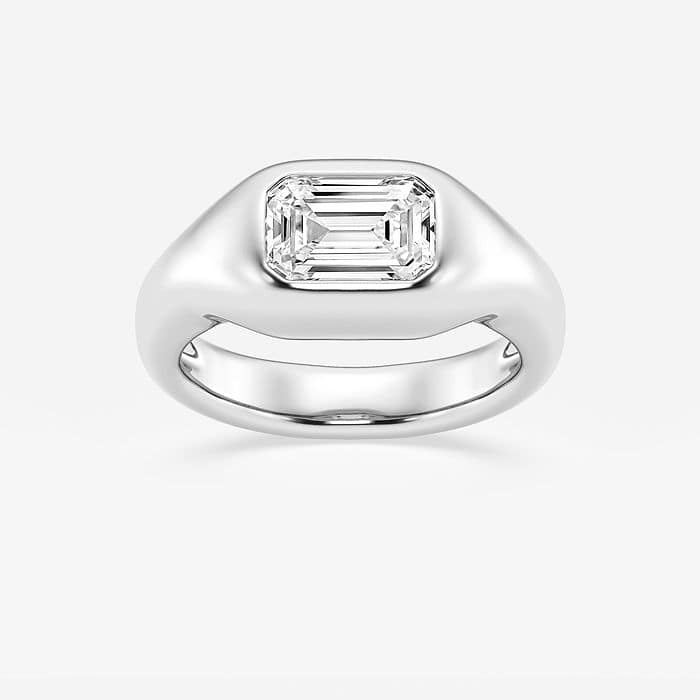 2 ctw Cushion Lab Grown Diamond Bold Bezel Solitaire Engagement Ring Platinum, F, VS2