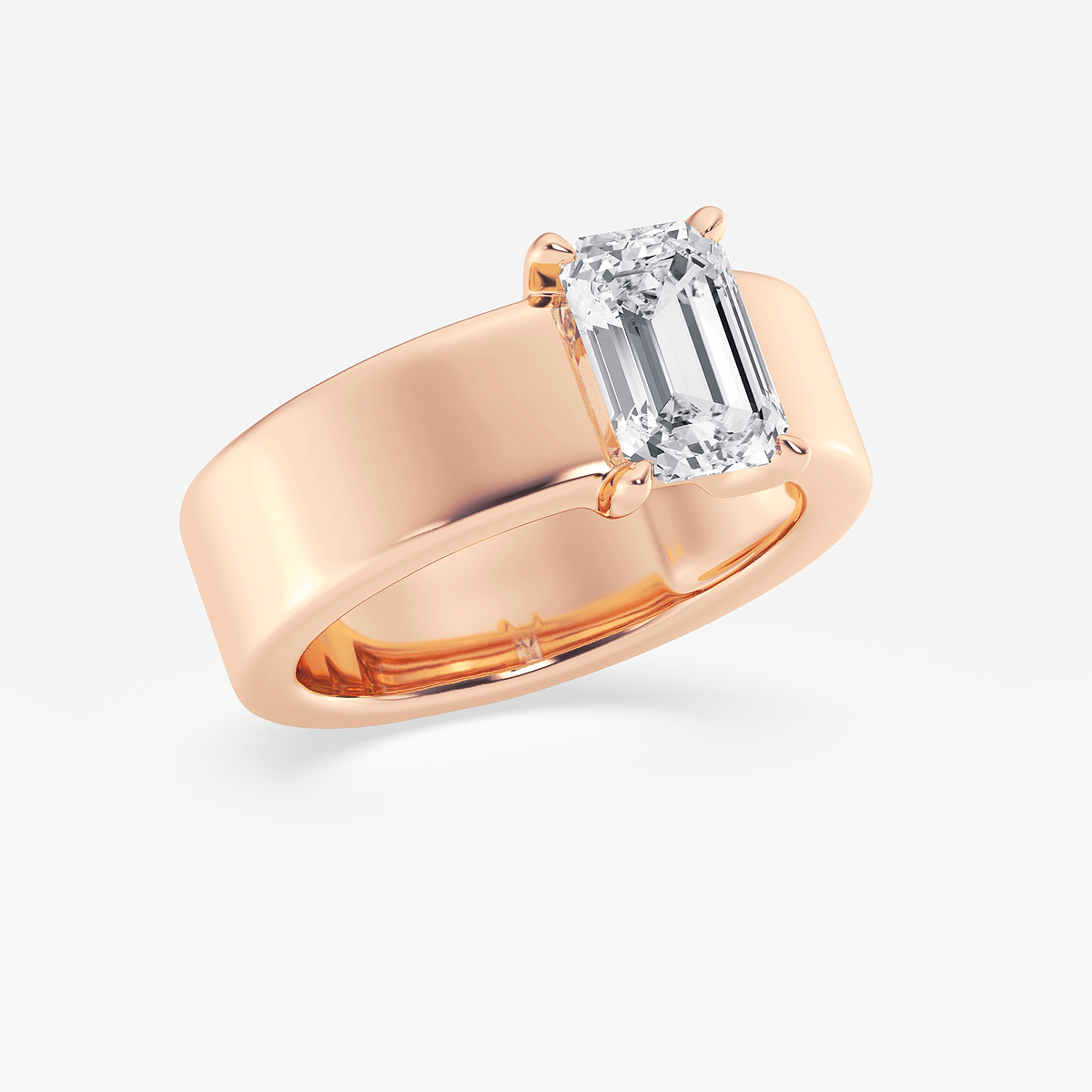 Additional Image 1 for  2 ctw Emerald Lab Grown Diamond 6mm Bold Solitaire Engagement Ring