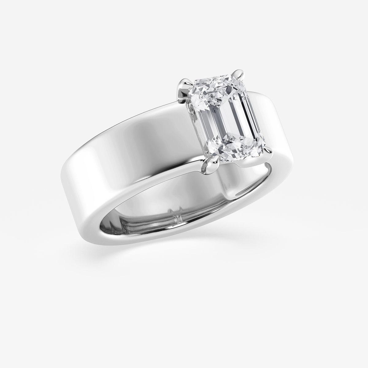 Additional Image 1 for  2 ctw Emerald Lab Grown Diamond 6mm Bold Solitaire Engagement Ring
