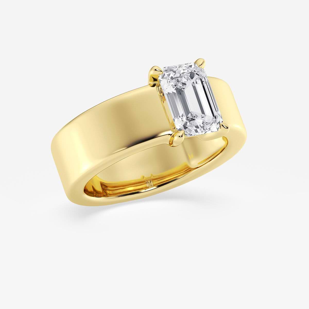 Additional Image 1 for  2 ctw Emerald Lab Grown Diamond 6mm Bold Solitaire Engagement Ring
