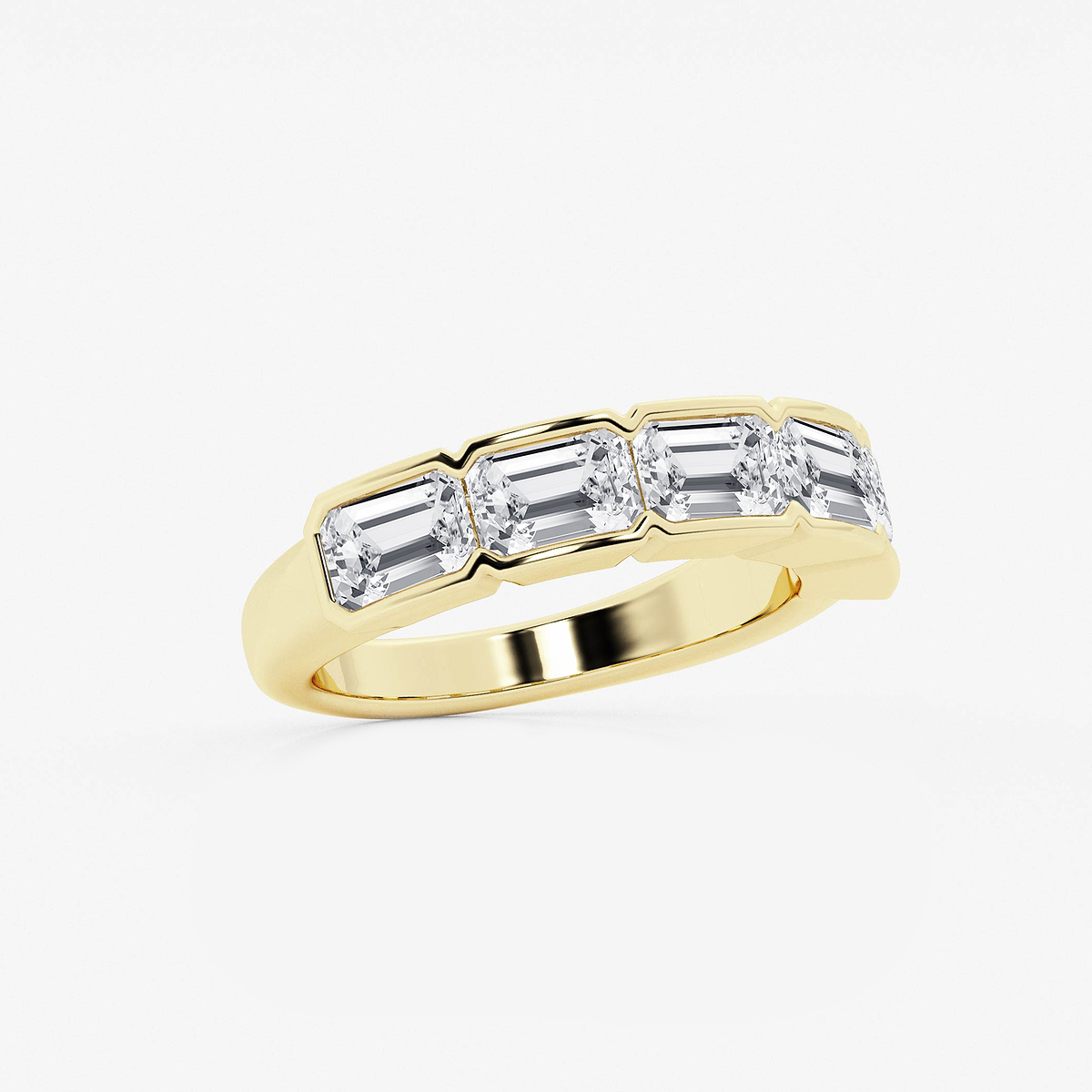 Additional Image 1 for  3 ctw Emerald Lab Grown Diamond Half Bezel East-West Five Stone Anniversary Band
