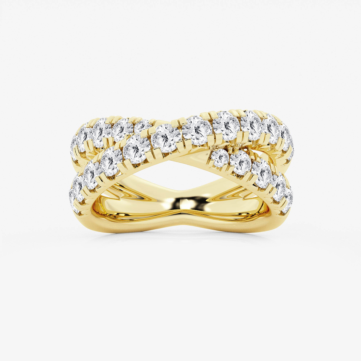 2 ctw Round Lab Grown Diamond Crossover Band