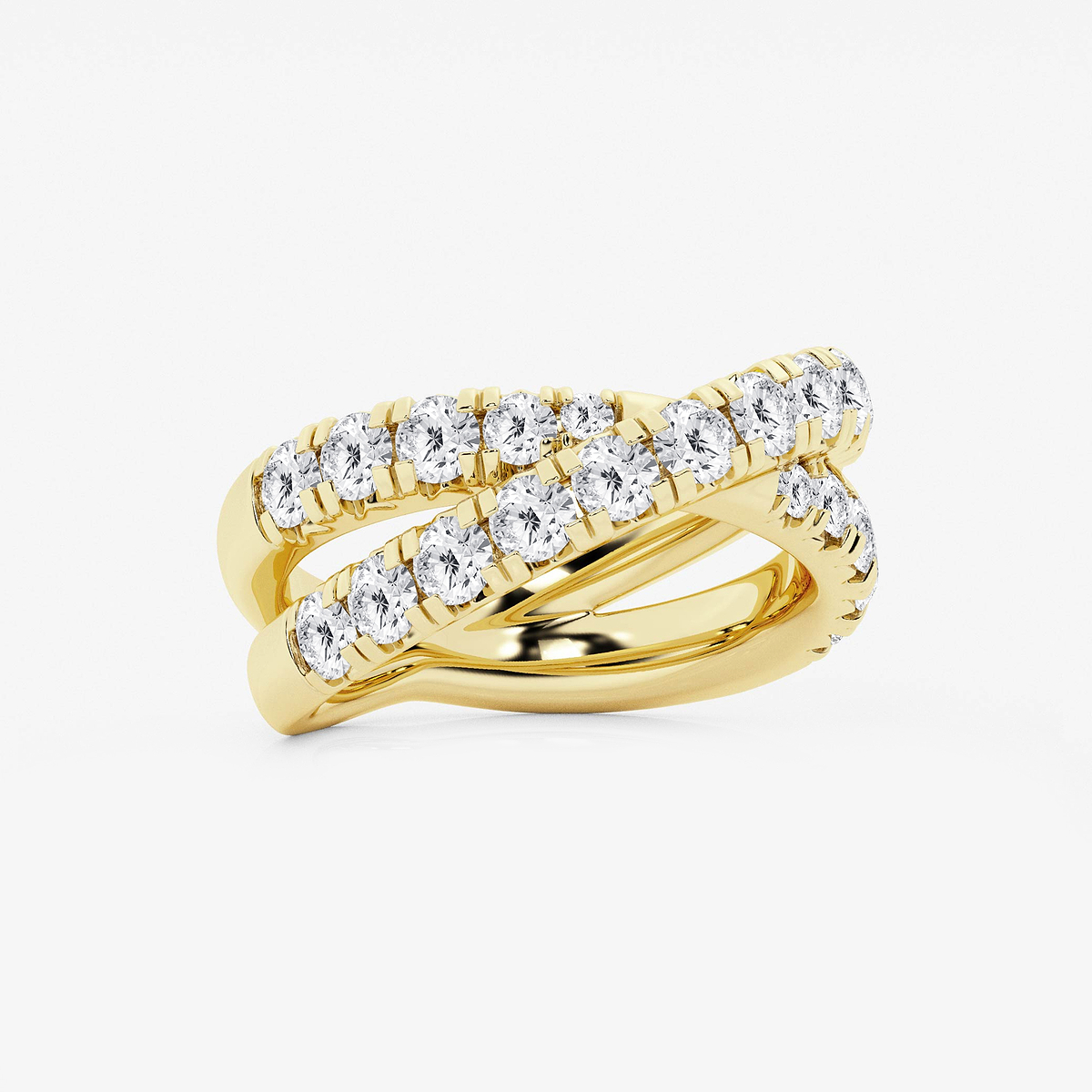 Additional Image 1 for  2 ctw Round Lab Grown Diamond Crossover Band