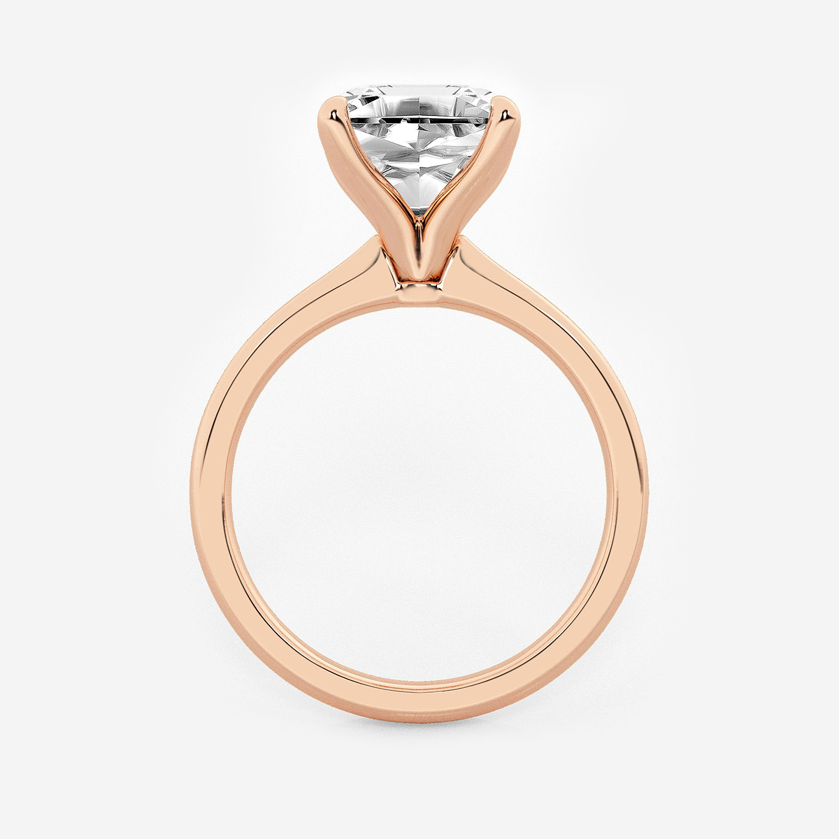 Additional Image 1 for  3 1/2 ctw Asscher Lab Grown Diamond Petite Solitaire Engagement Ring