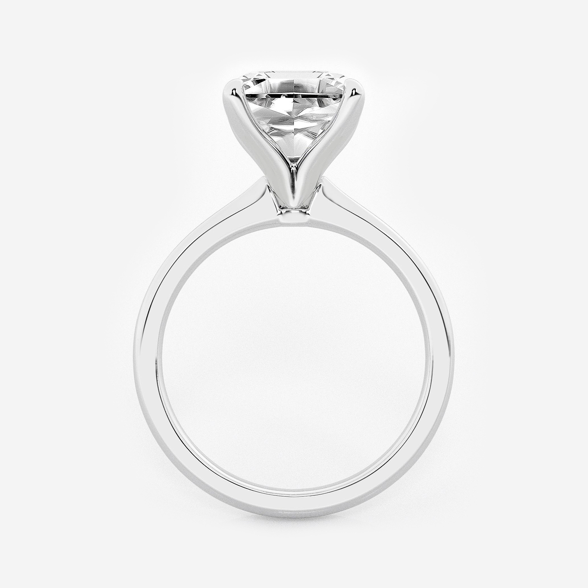 Additional Image 1 for  3 1/2 ctw Asscher Lab Grown Diamond Petite Solitaire Engagement Ring
