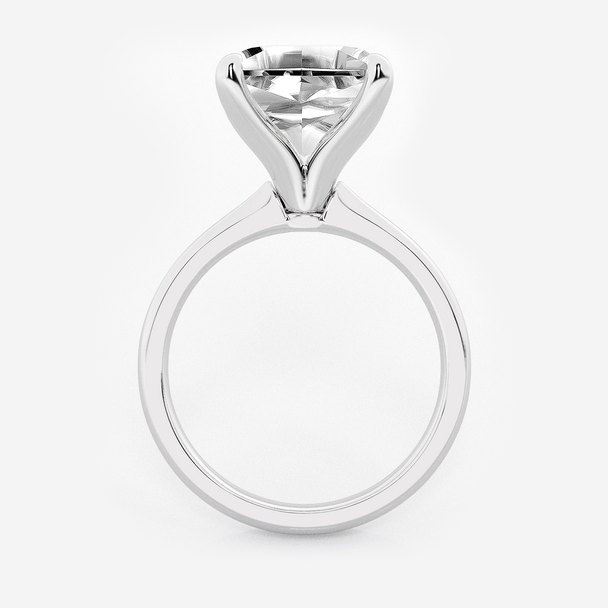 Additional Image 1 for  6 ctw Asscher Lab Grown Diamond Petite Solitaire Engagement Ring