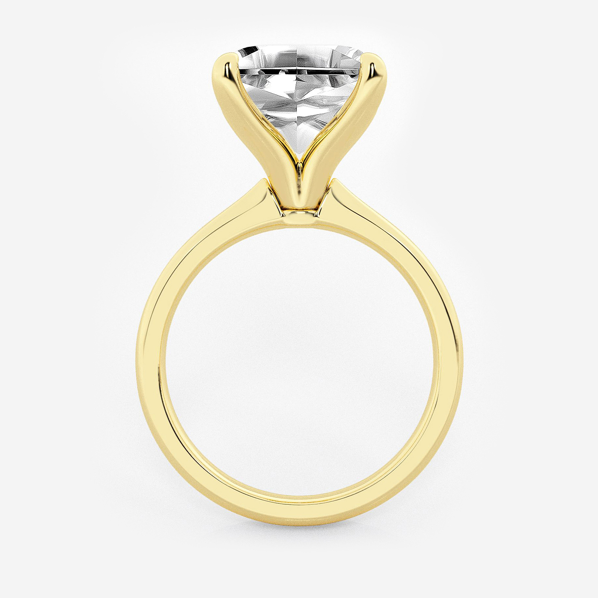 Additional Image 1 for  6 ctw Asscher Lab Grown Diamond Petite Solitaire Engagement Ring
