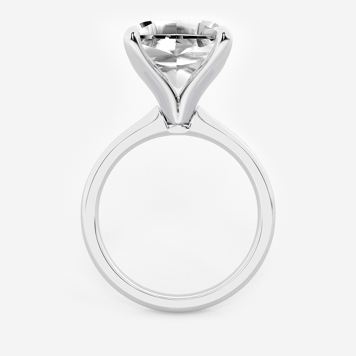 Additional Image 1 for  7 ctw Asscher Lab Grown Diamond Petite Solitaire Engagement Ring