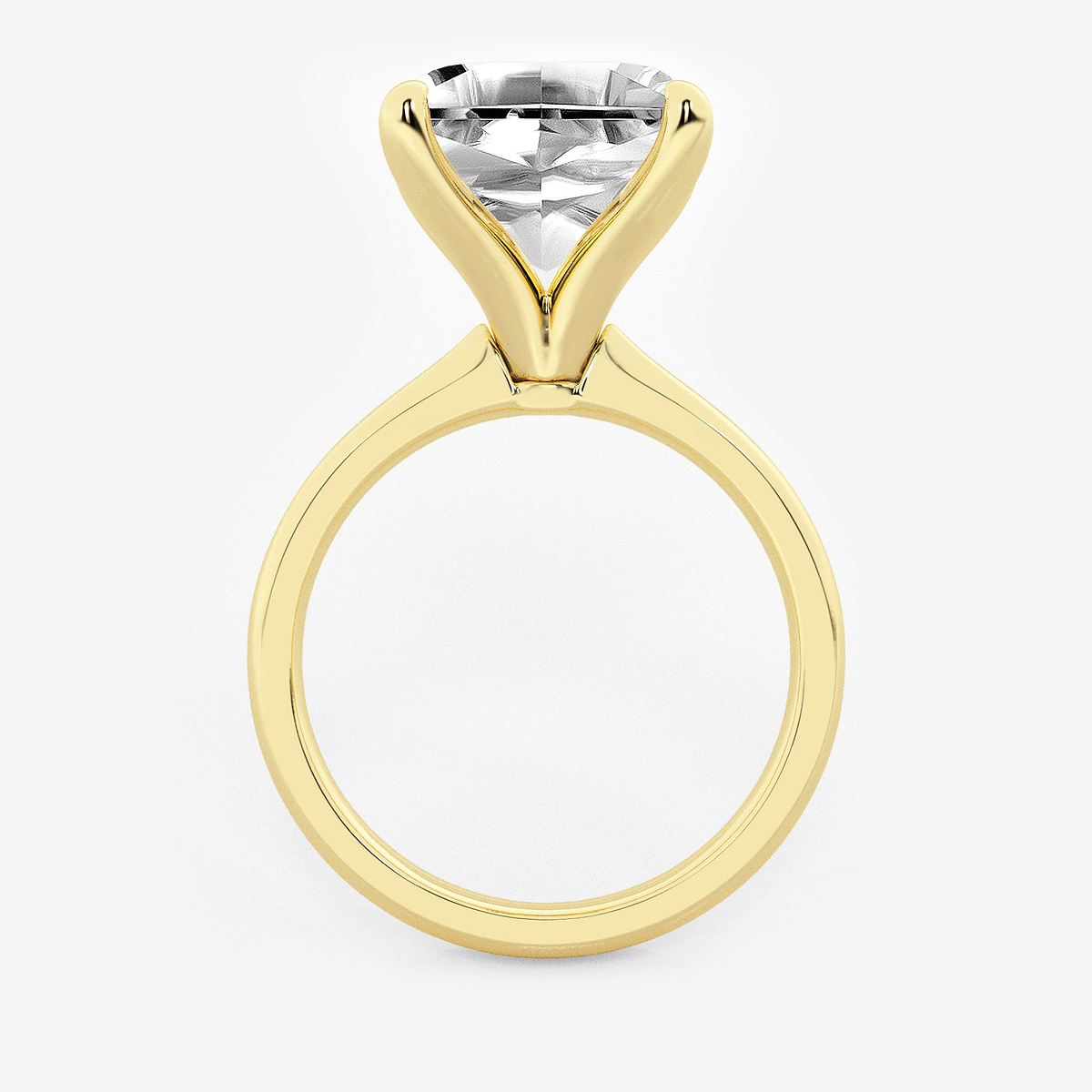 Additional Image 1 for  7 ctw Asscher Lab Grown Diamond Petite Solitaire Engagement Ring