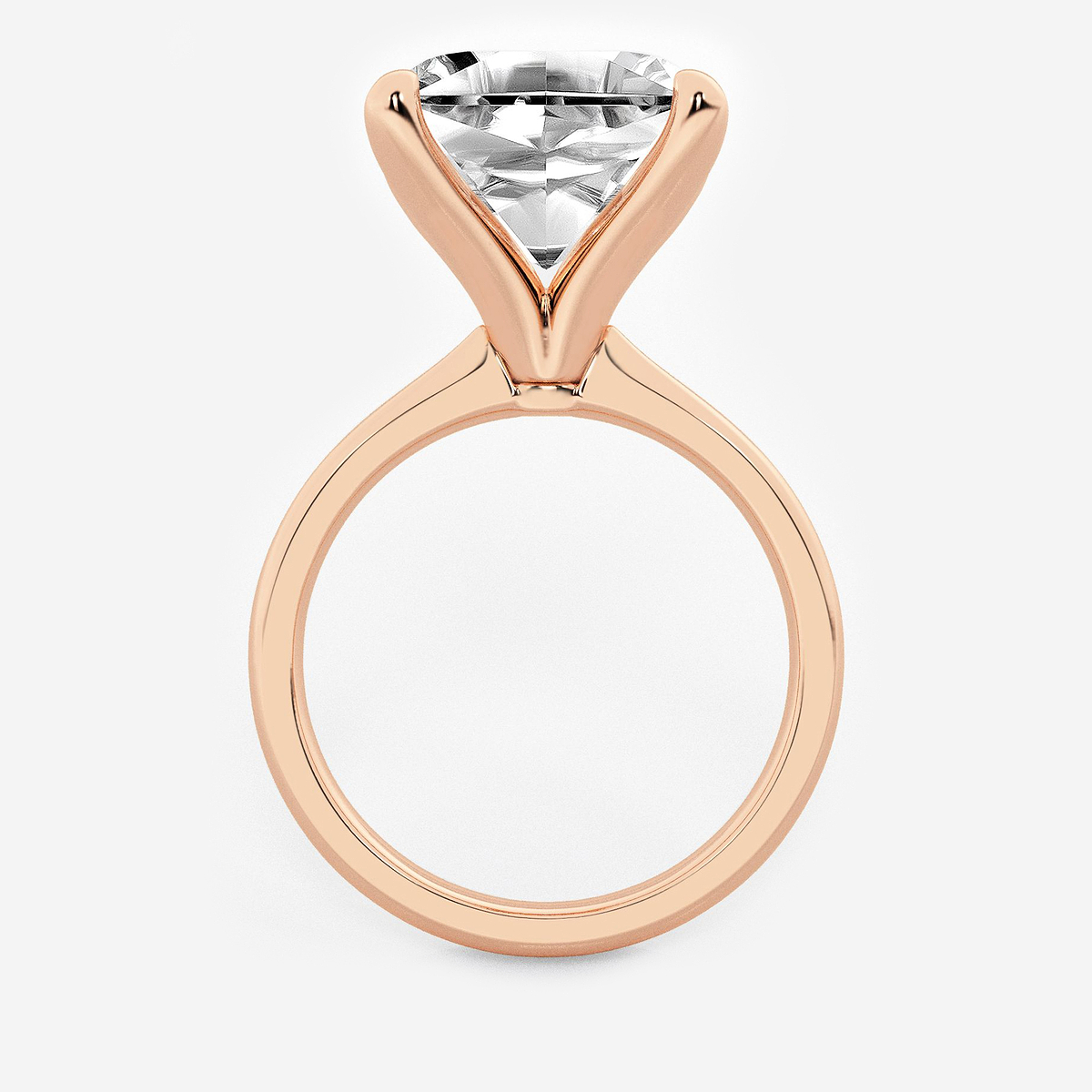 Additional Image 1 for  8 ctw Asscher Lab Grown Diamond Petite Solitaire Engagement Ring