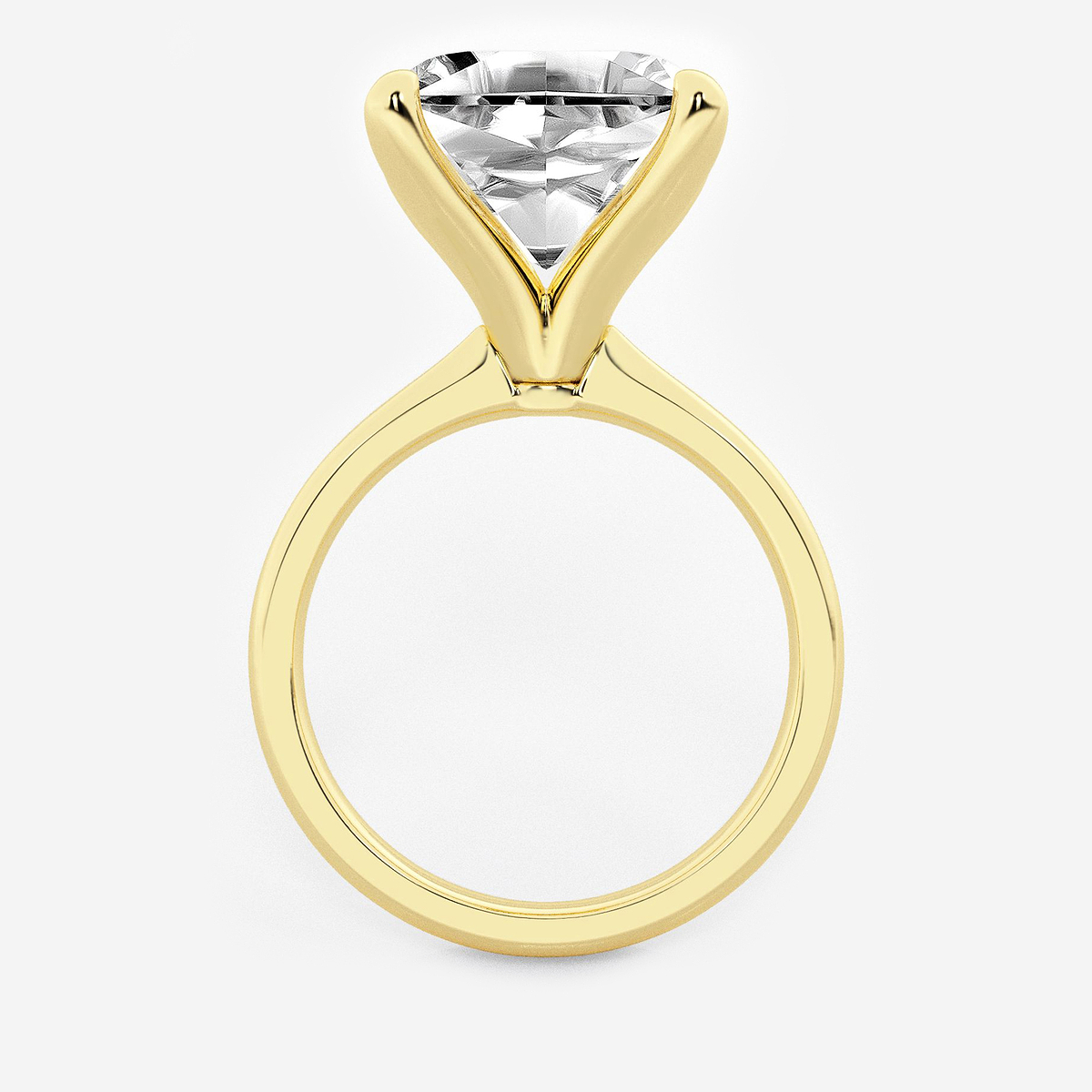 Additional Image 1 for  8 ctw Asscher Lab Grown Diamond Petite Solitaire Engagement Ring