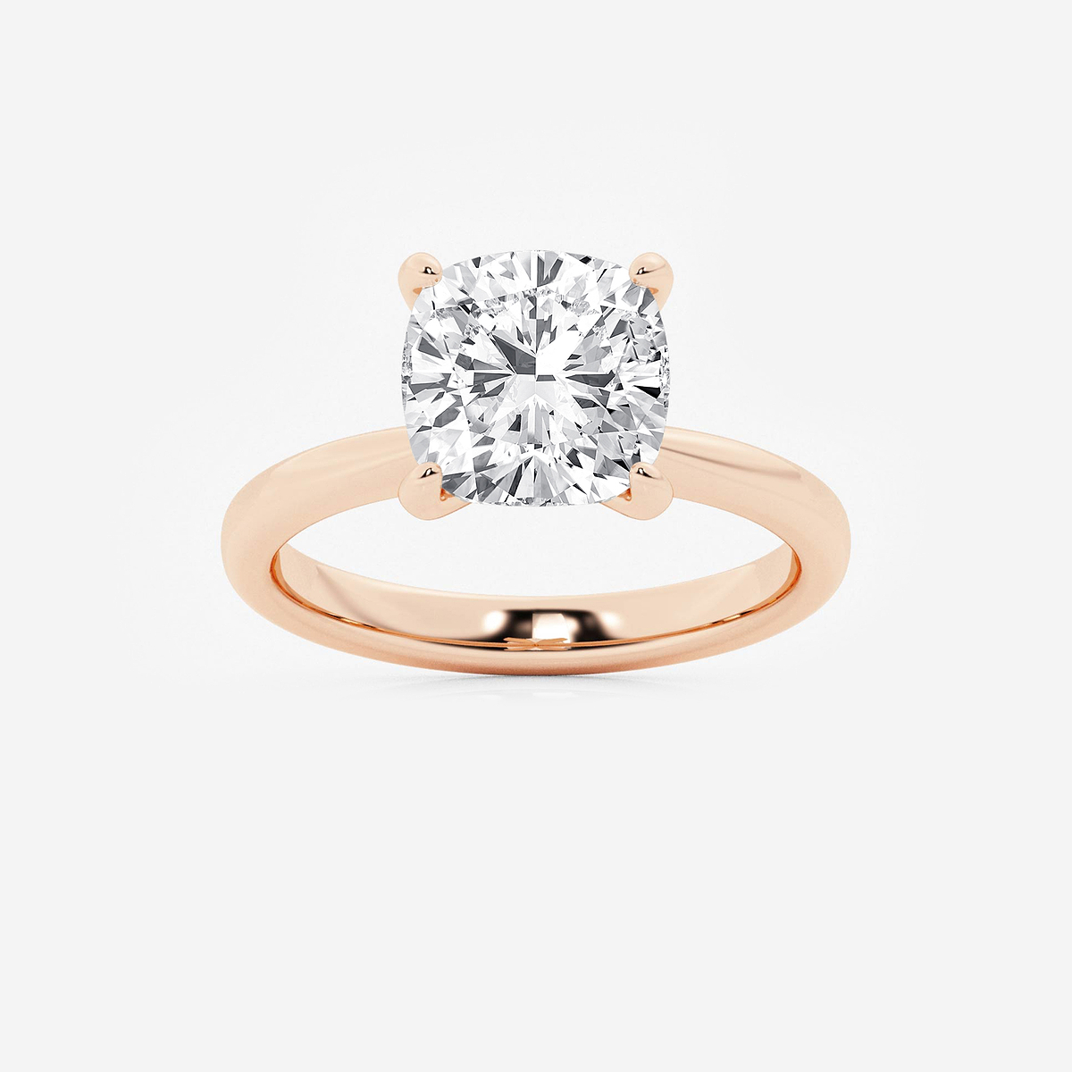 3 1/2 ctw Cushion Lab Grown Diamond Petite Solitaire Engagement Ring