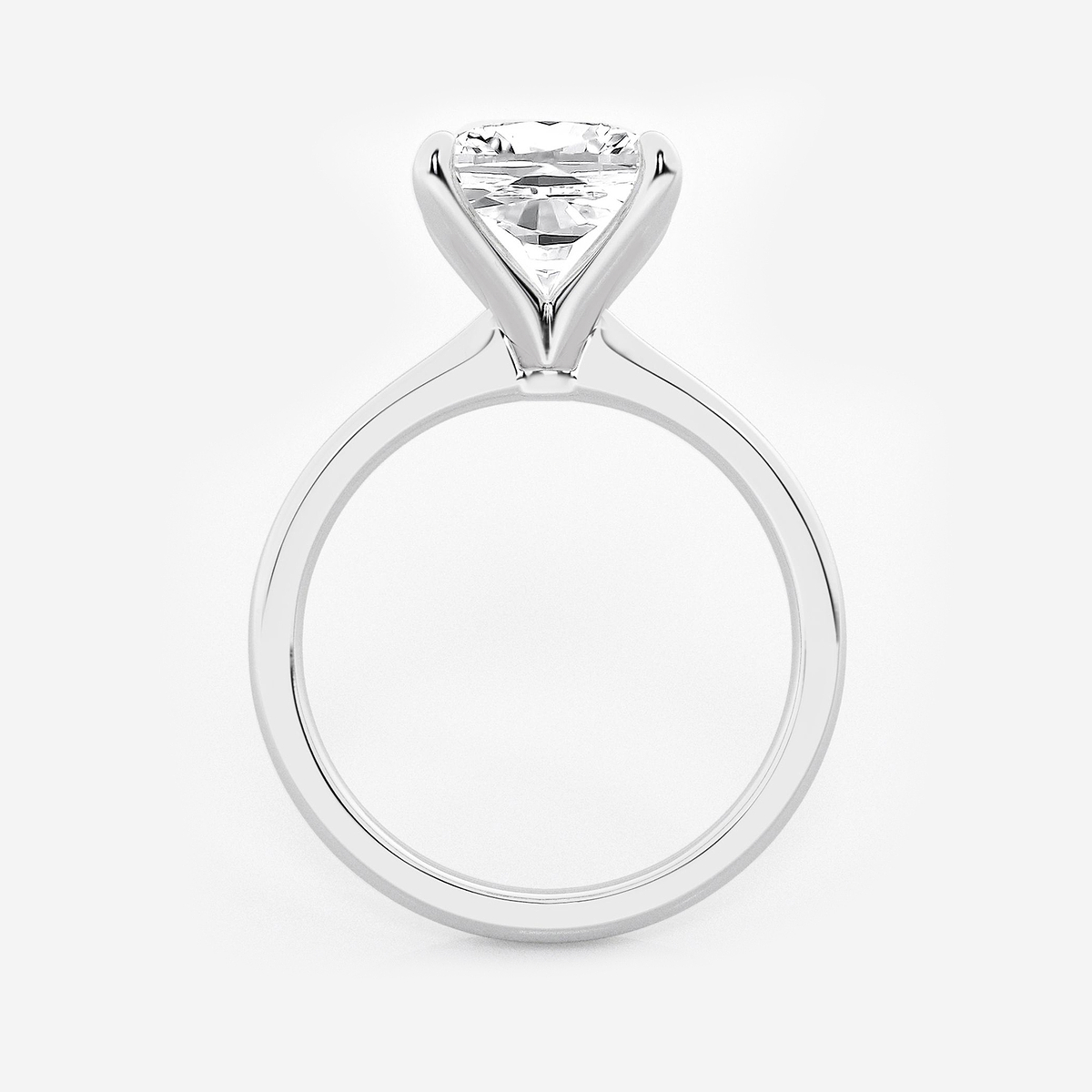 Additional Image 1 for  3 1/2 ctw Cushion Lab Grown Diamond Petite Solitaire Engagement Ring