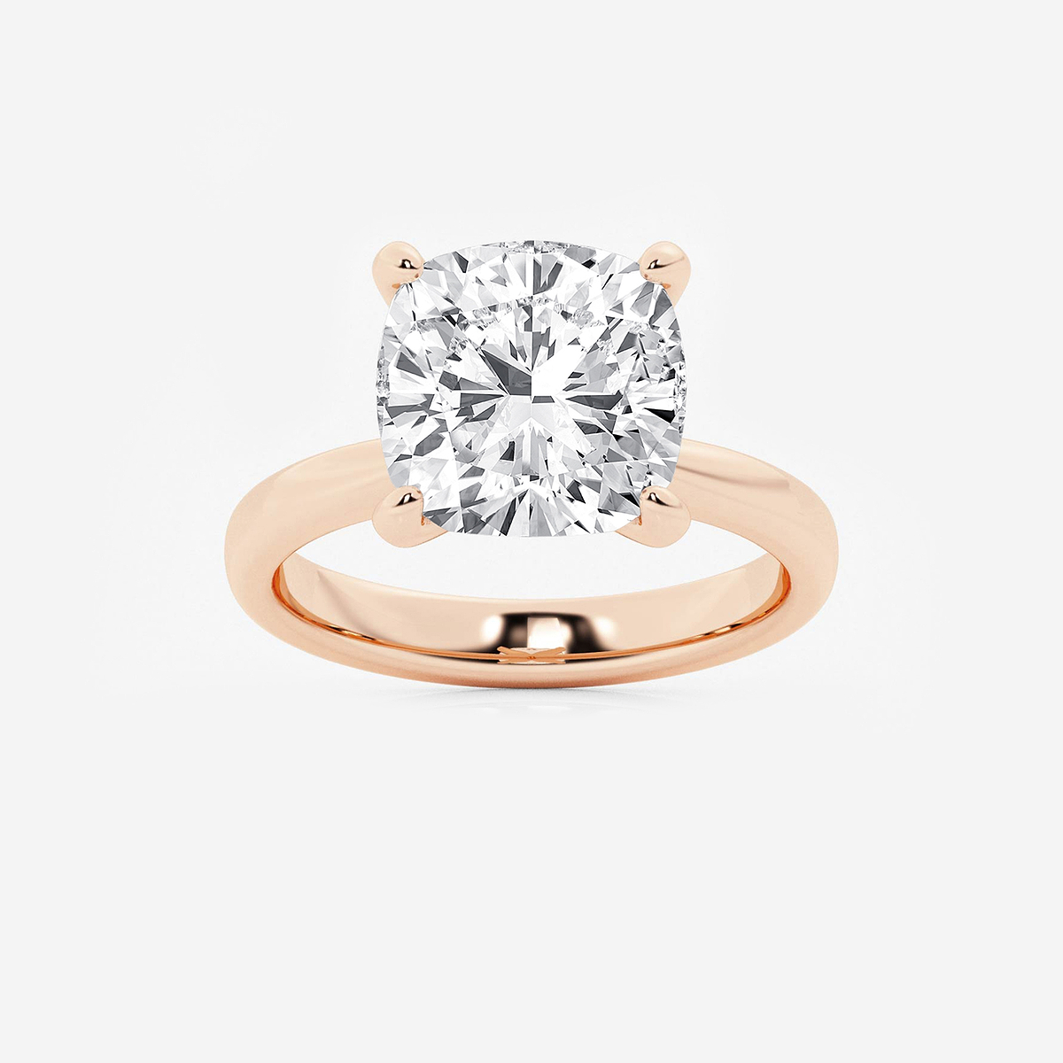 6 ctw Cushion Lab Grown Diamond Petite Solitaire Engagement Ring