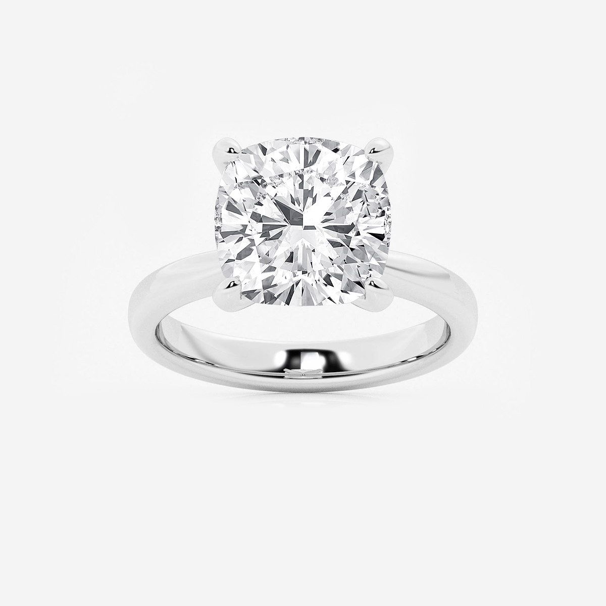 6 ctw Cushion Lab Grown Diamond Petite Solitaire Engagement Ring