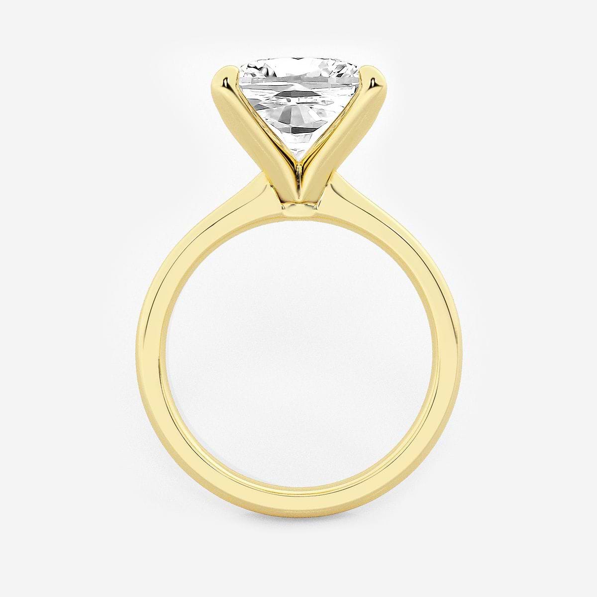 6 ctw Cushion Lab Grown Diamond Petite Solitaire Engagement Ring 14K Yellow Gold, E, VS1