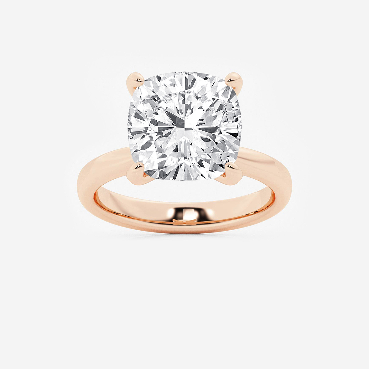 7 ctw Cushion Lab Grown Diamond Petite Solitaire Engagement Ring