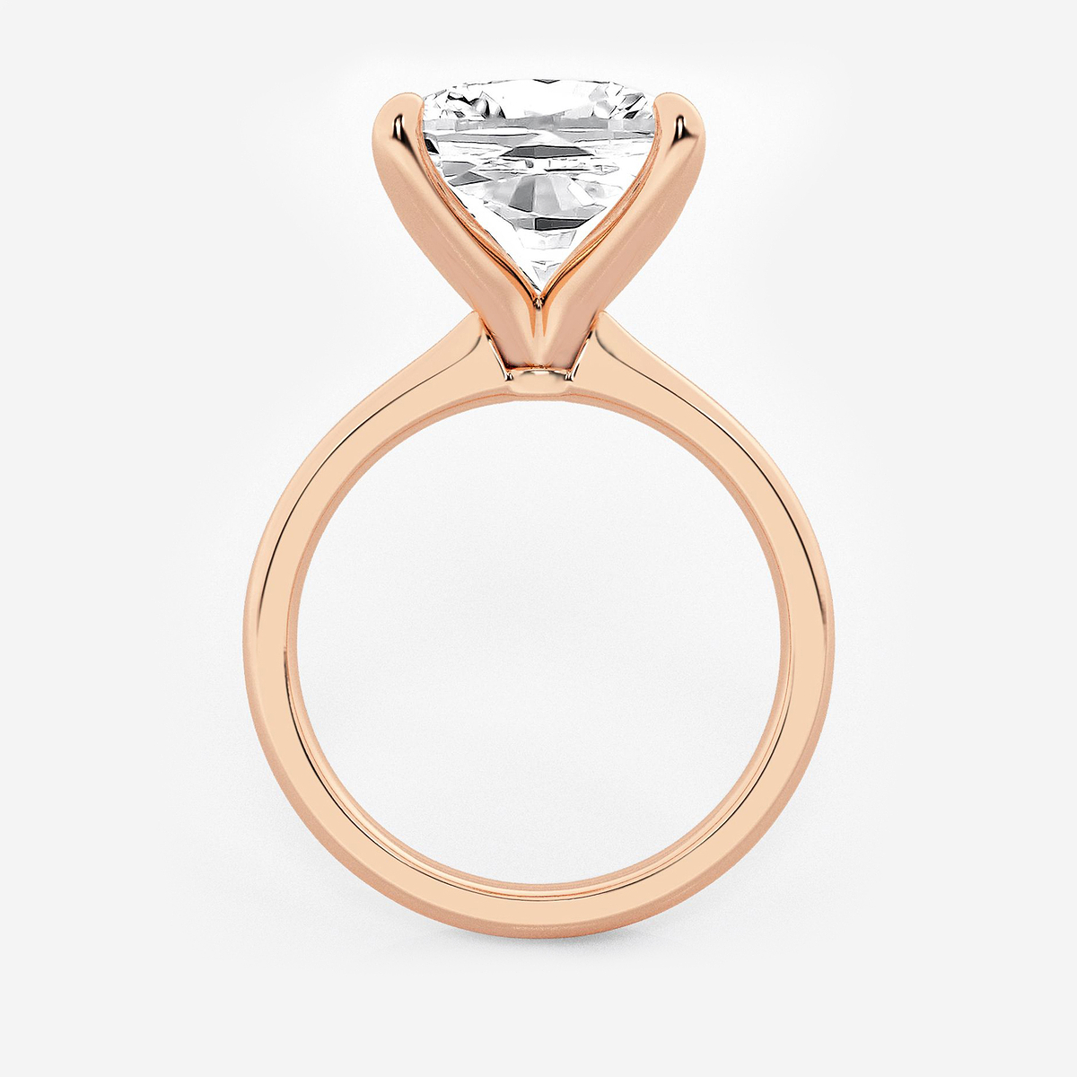 Additional Image 1 for  7 ctw Cushion Lab Grown Diamond Petite Solitaire Engagement Ring