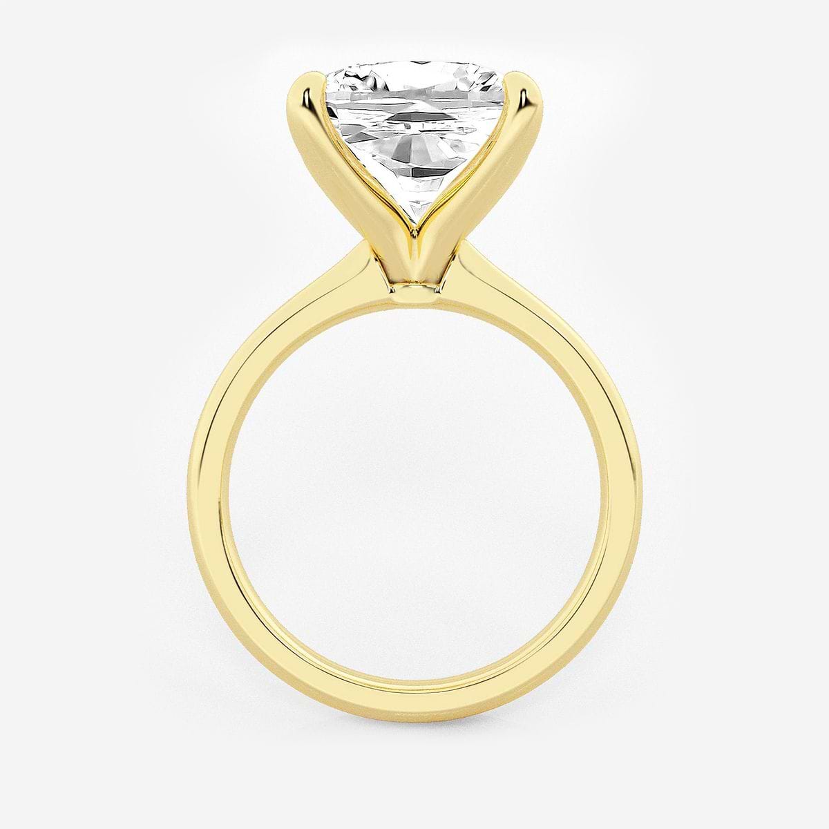 7 ctw Cushion Lab Grown Diamond Petite Solitaire Engagement Ring 14K Yellow Gold, D, VVS