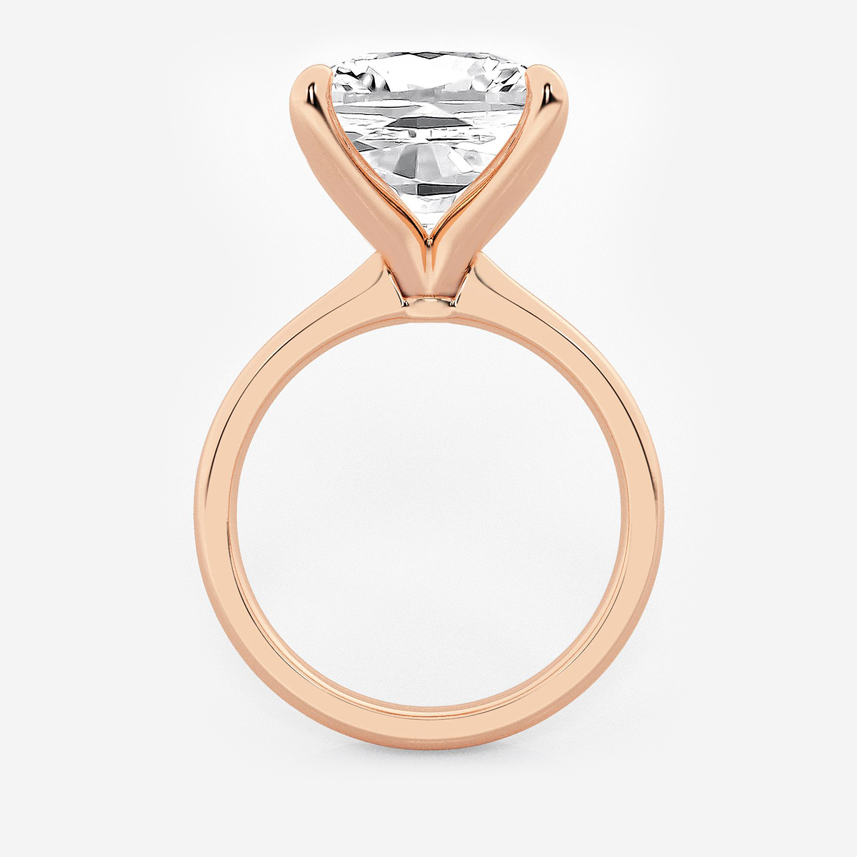 Additional Image 1 for  8 ctw Cushion Lab Grown Diamond Petite Solitaire Engagement Ring