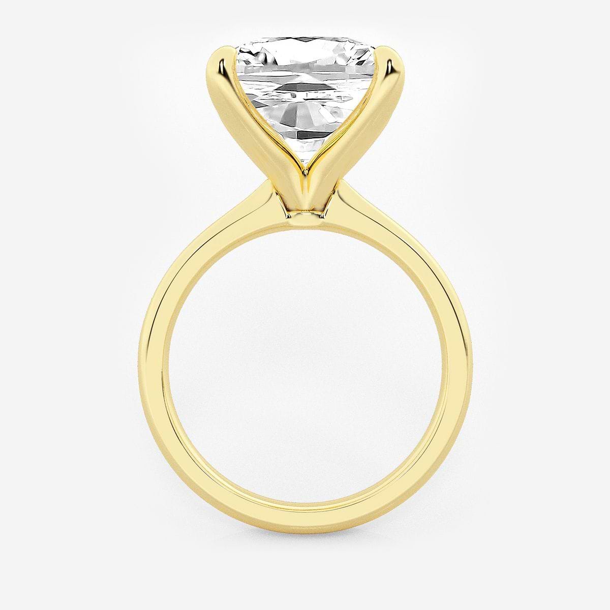 8 ctw Cushion Lab Grown Diamond Petite Solitaire Engagement Ring 14K Yellow Gold, E, VS1