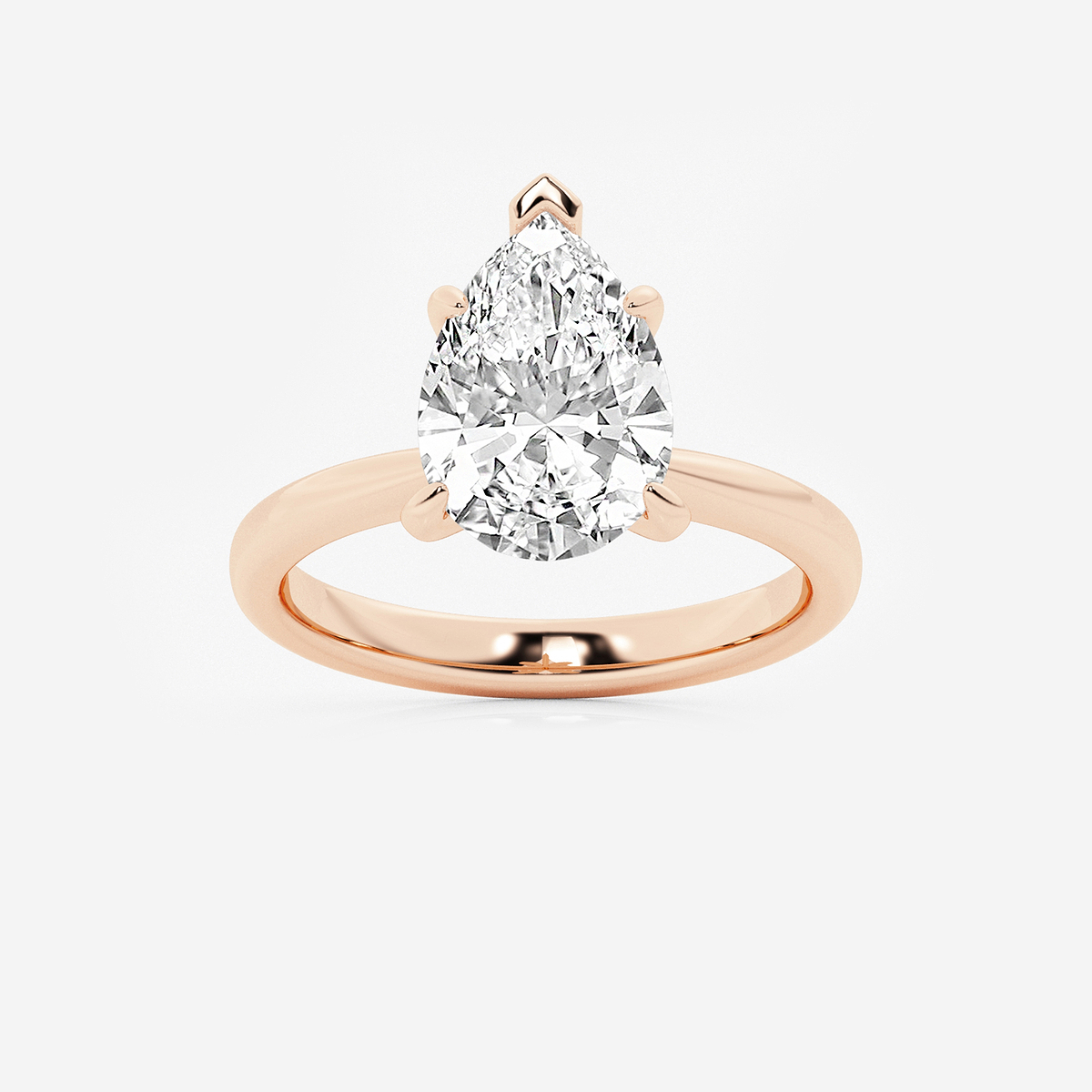 3 1/2 ctw Pear Lab Grown Diamond Petite Solitaire Engagement Ring