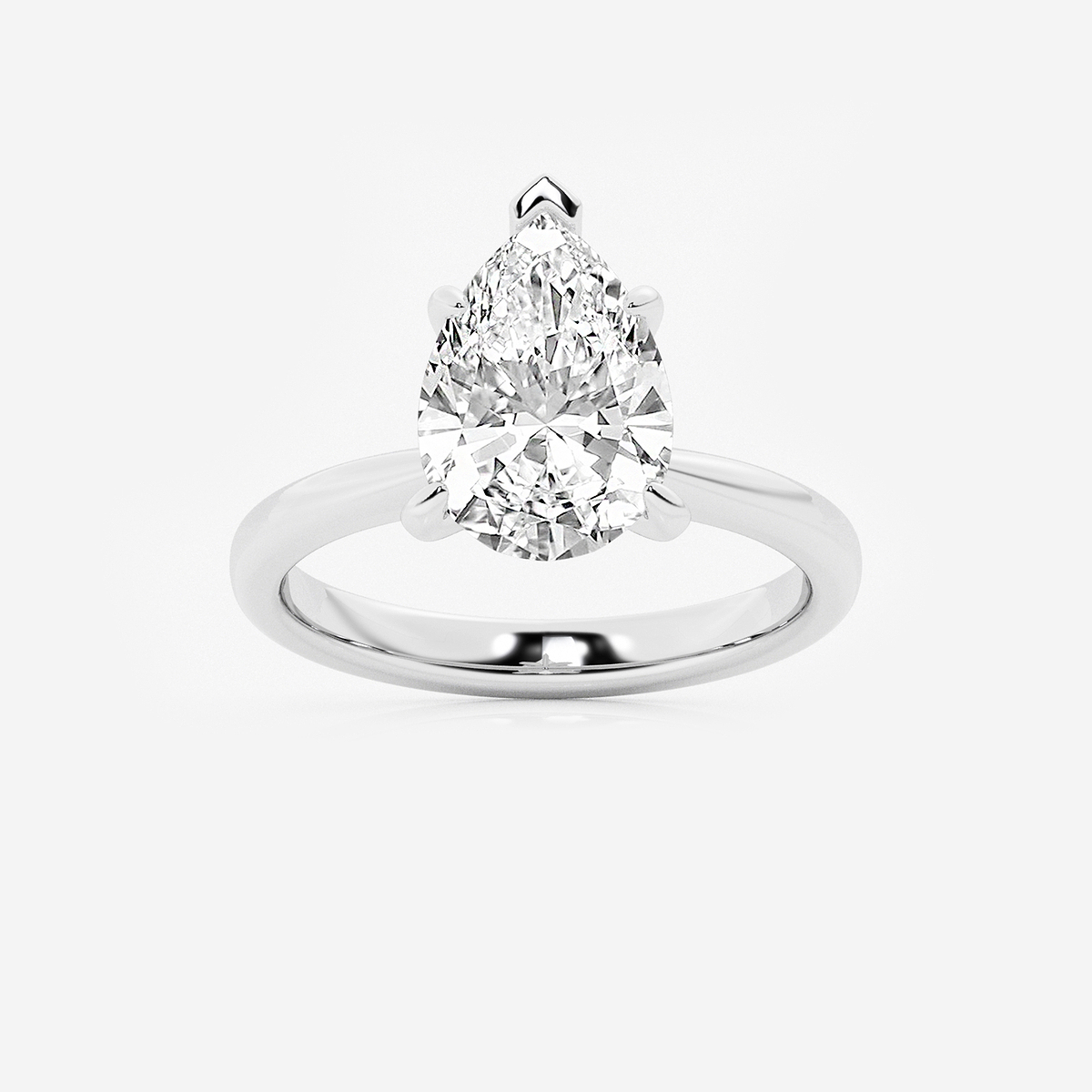 3 1/2 ctw Pear Lab Grown Diamond Petite Solitaire Engagement Ring