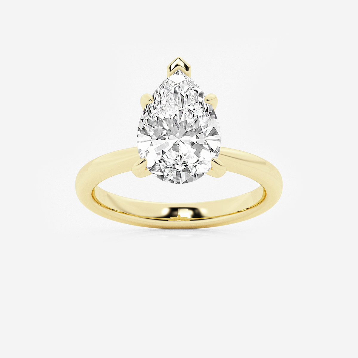 3 1/2 ctw Pear Lab Grown Diamond Petite Solitaire Engagement Ring