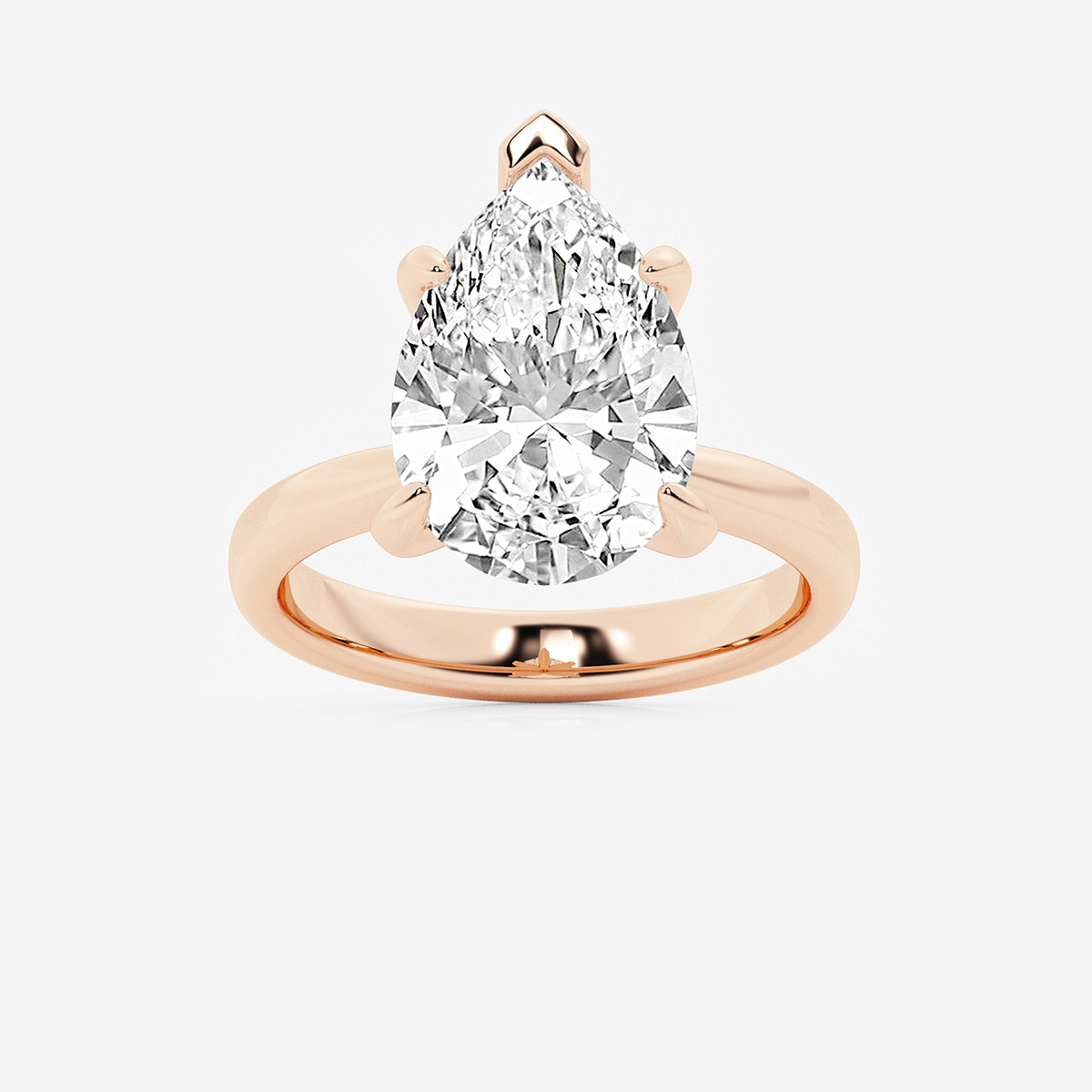 6 ctw Pear Lab Grown Diamond Petite Solitaire Engagement Ring