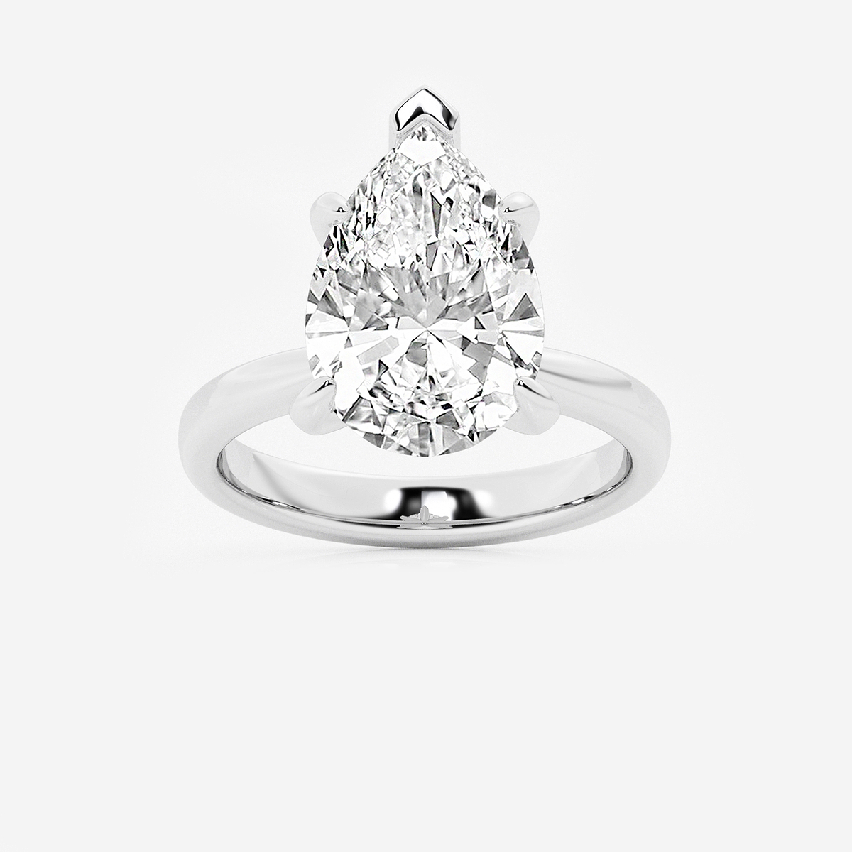 6 ctw Pear Lab Grown Diamond Petite Solitaire Engagement Ring