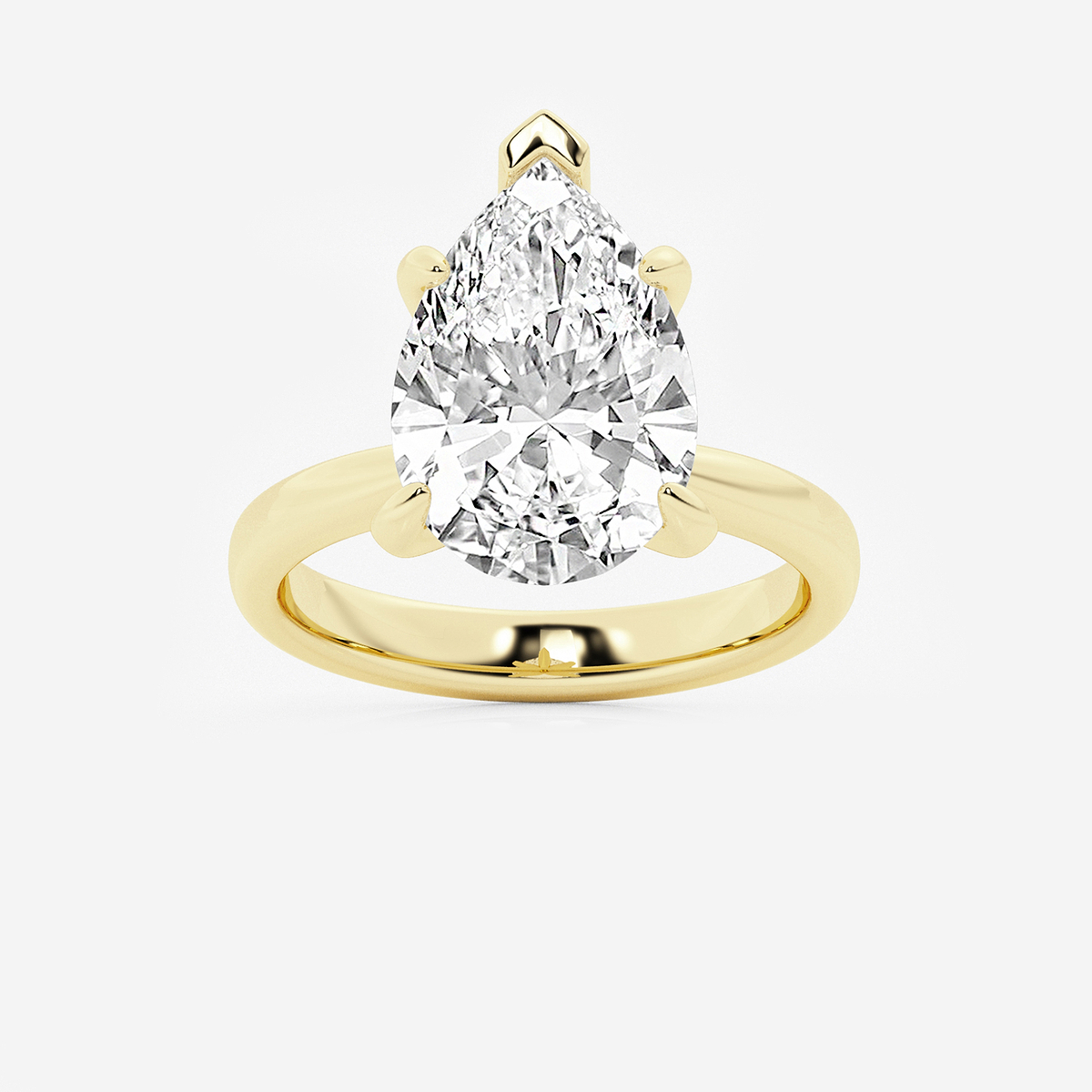 6 ctw Pear Lab Grown Diamond Petite Solitaire Engagement Ring