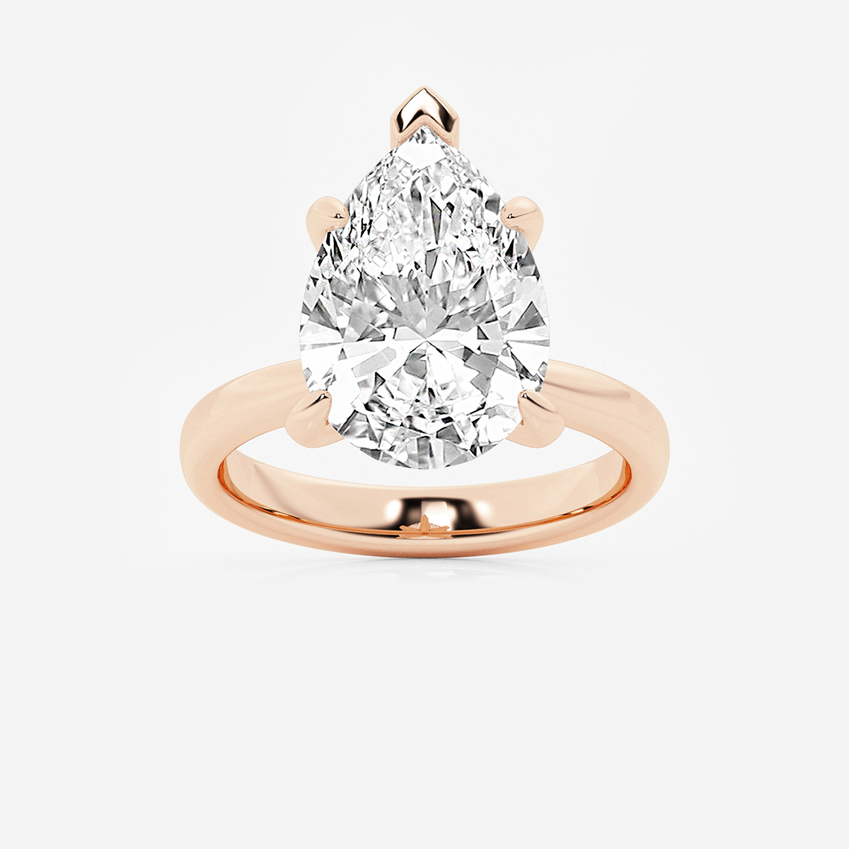 7 ctw Pear Lab Grown Diamond Petite Solitaire Engagement Ring